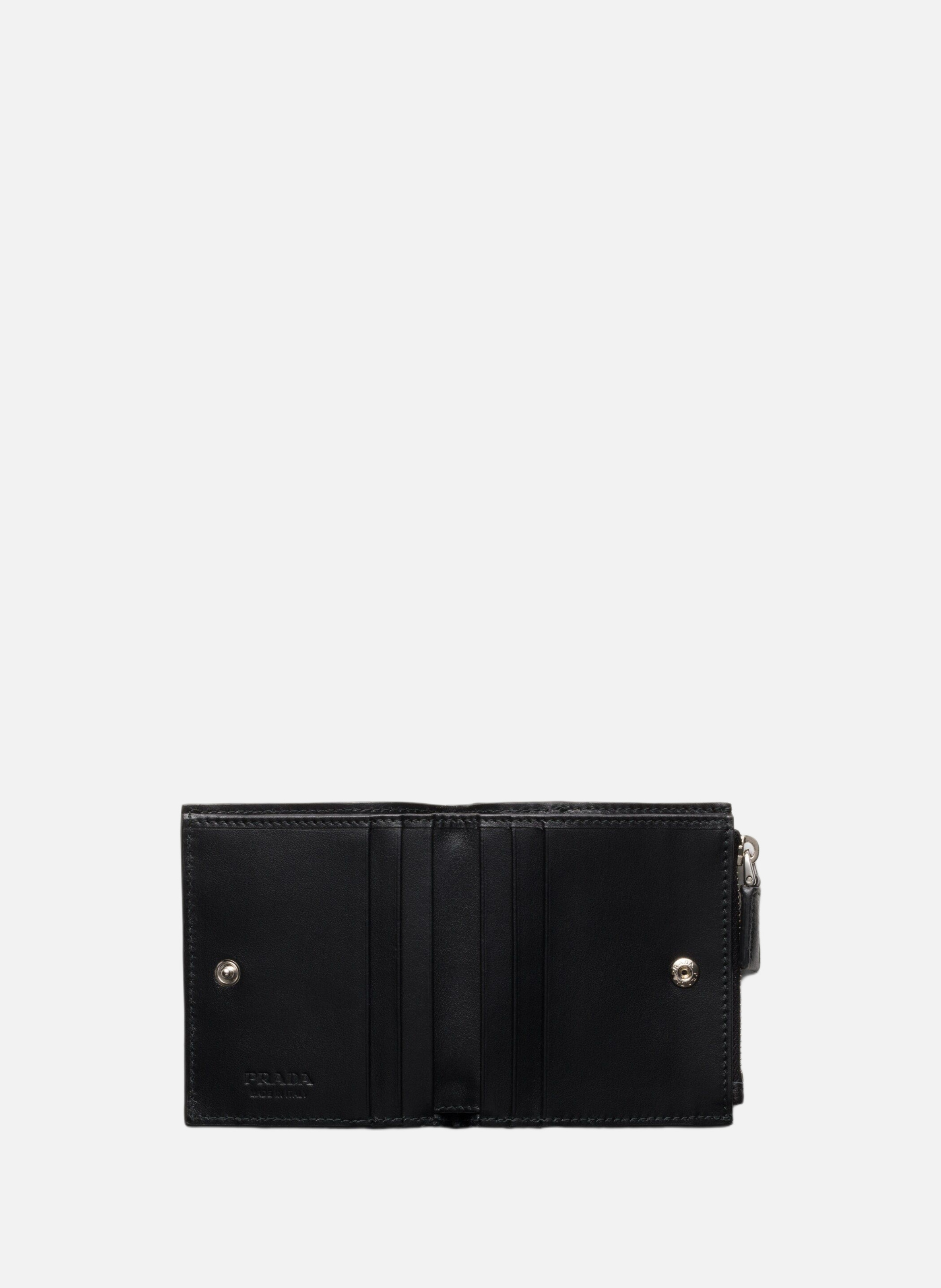 Petit portefeuille en cuir PRADA Noir