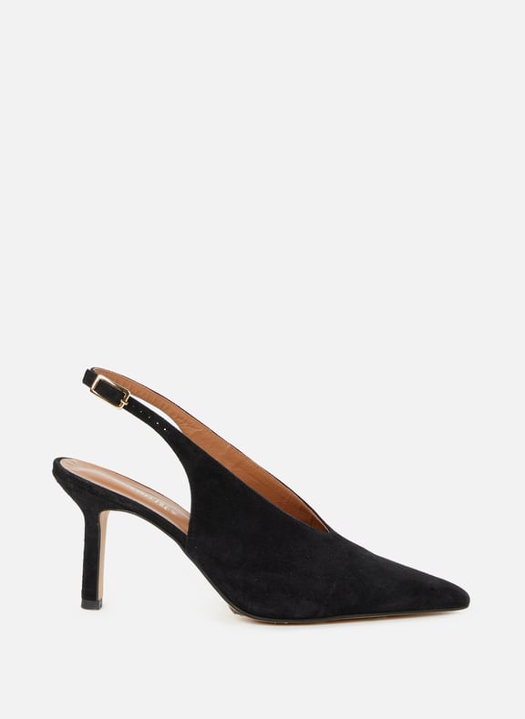 Sling-back Devil en cuir Noir by SAISON 1865 SAISON 1865 Sling-back Devil en cuir Noir