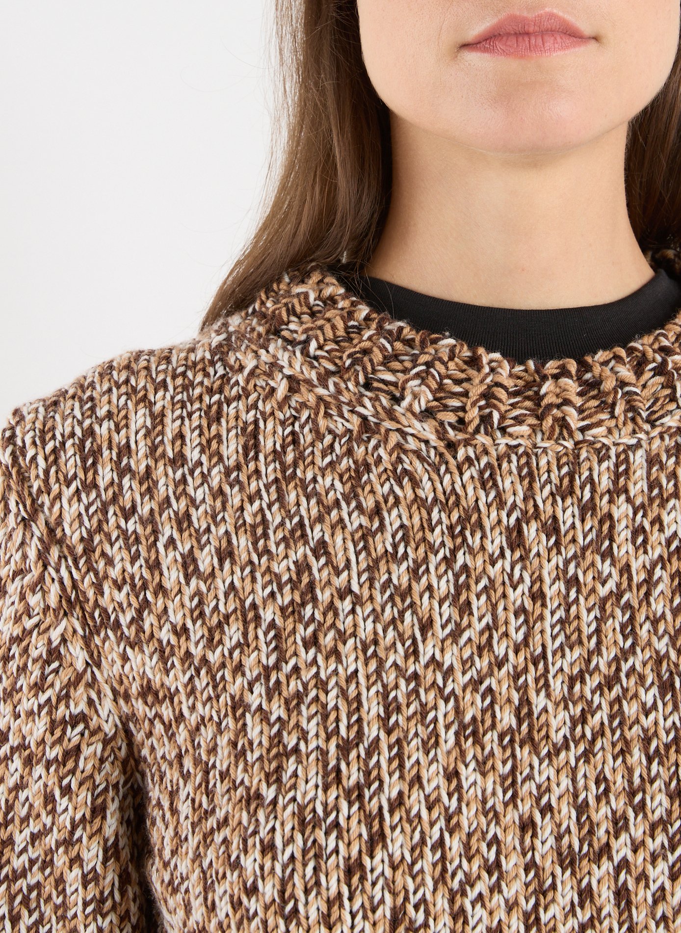 Pull en laine moulinée  MONCLER Beige