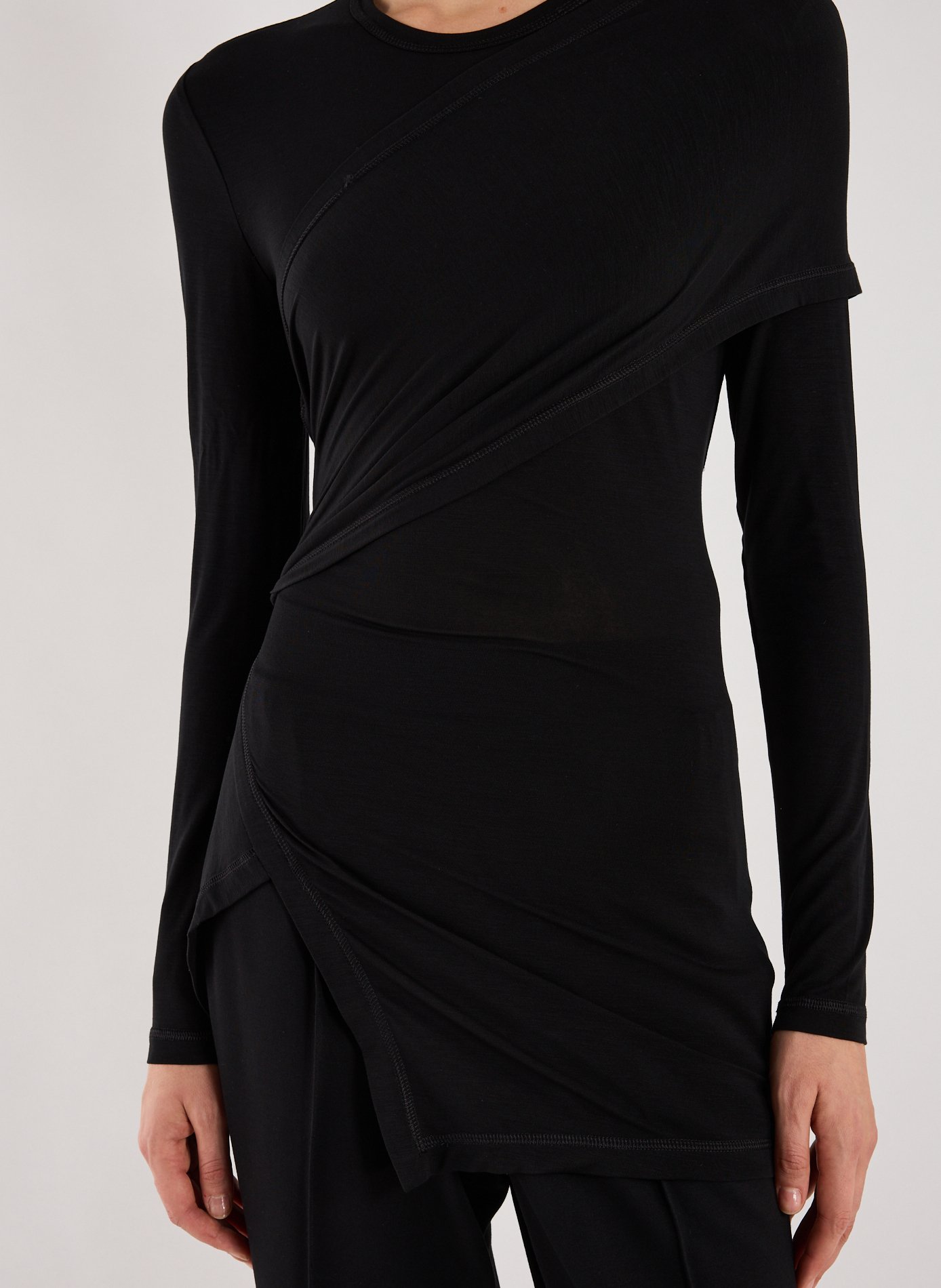 Draped cowl neck top HELMUT LANG Black