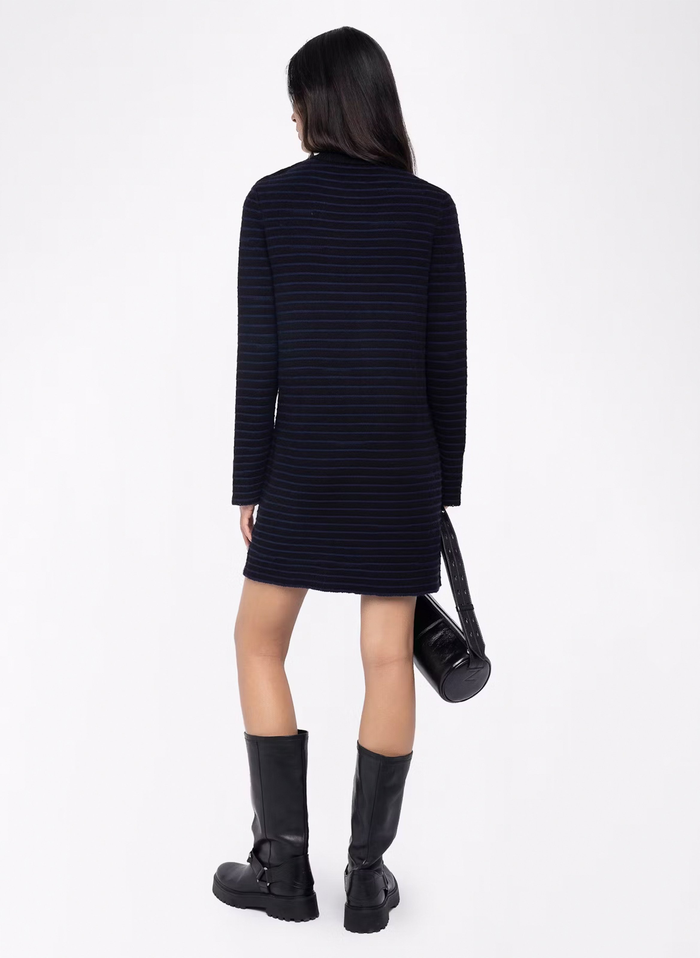 Robe courte col rond en laine mélangée maltyd ZADIG&VOLTAIRE Noir