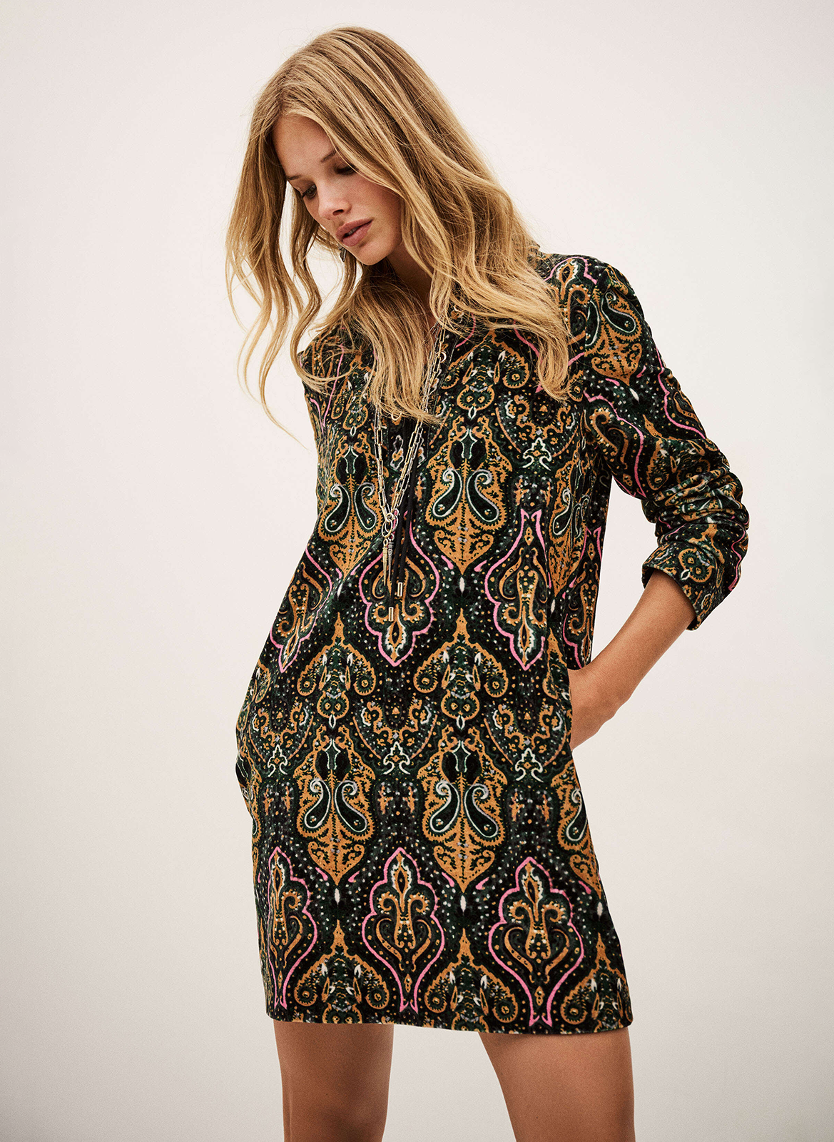 Robe courte manches longues imprimée suga BA&SH Multicolore