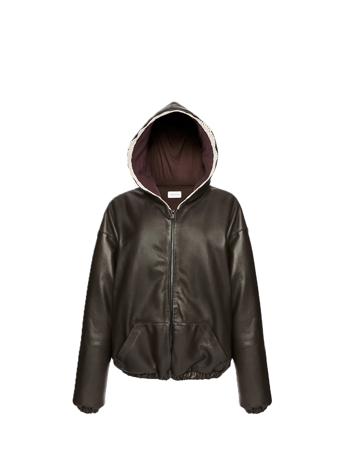 MAGDA BUTRYM Veste oversize à capuche en cuir Black
