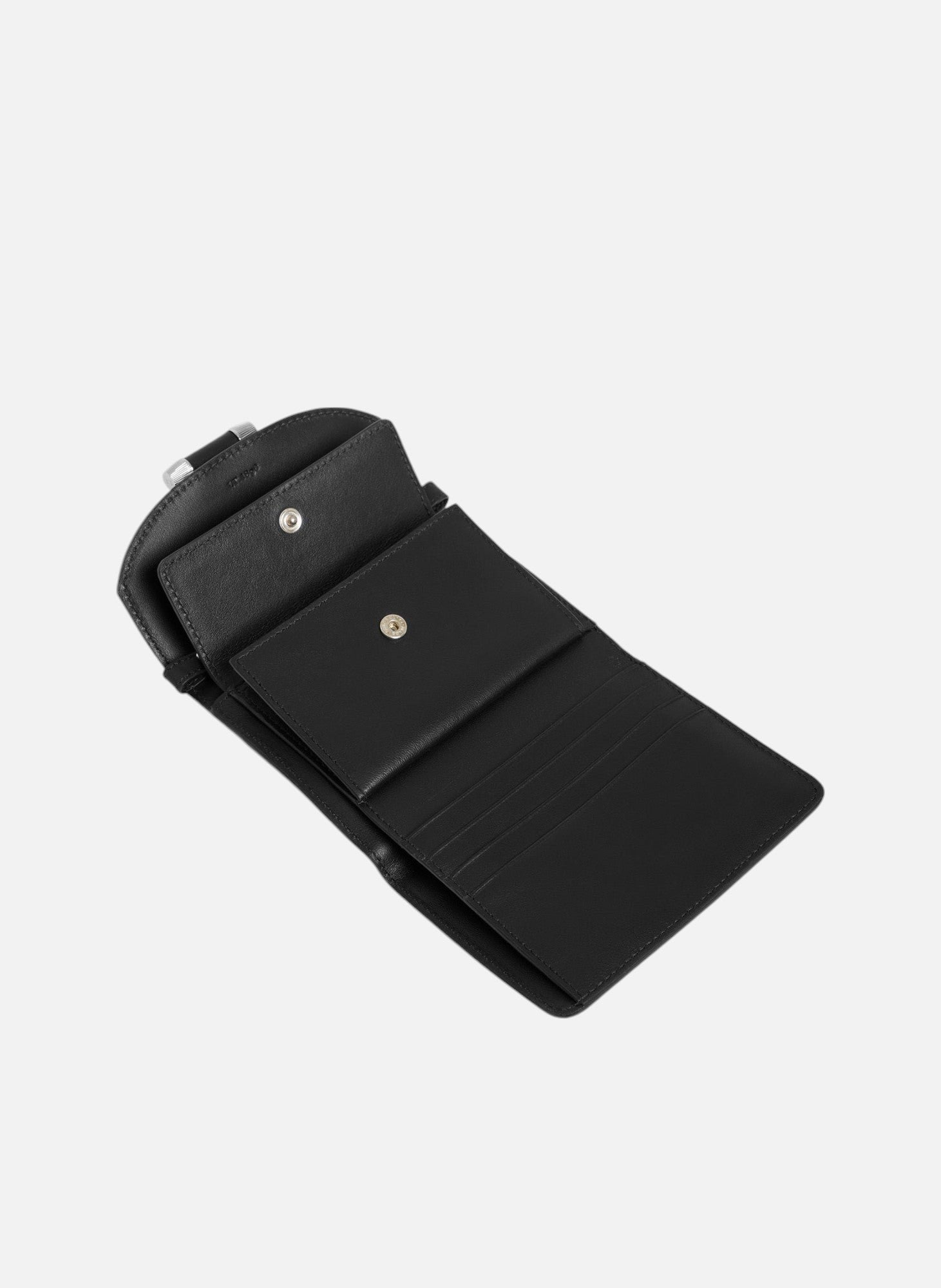 Porte cartes à bandoulière amovible pia en cuir lisse LE TANNEUR Noir