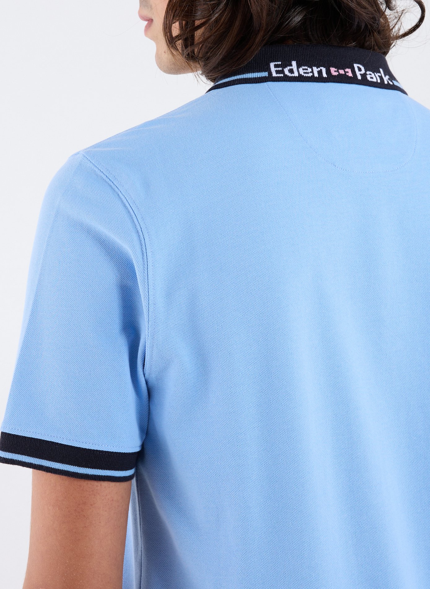 Short-sleeved cotton polo shirt EDEN PARK Blue