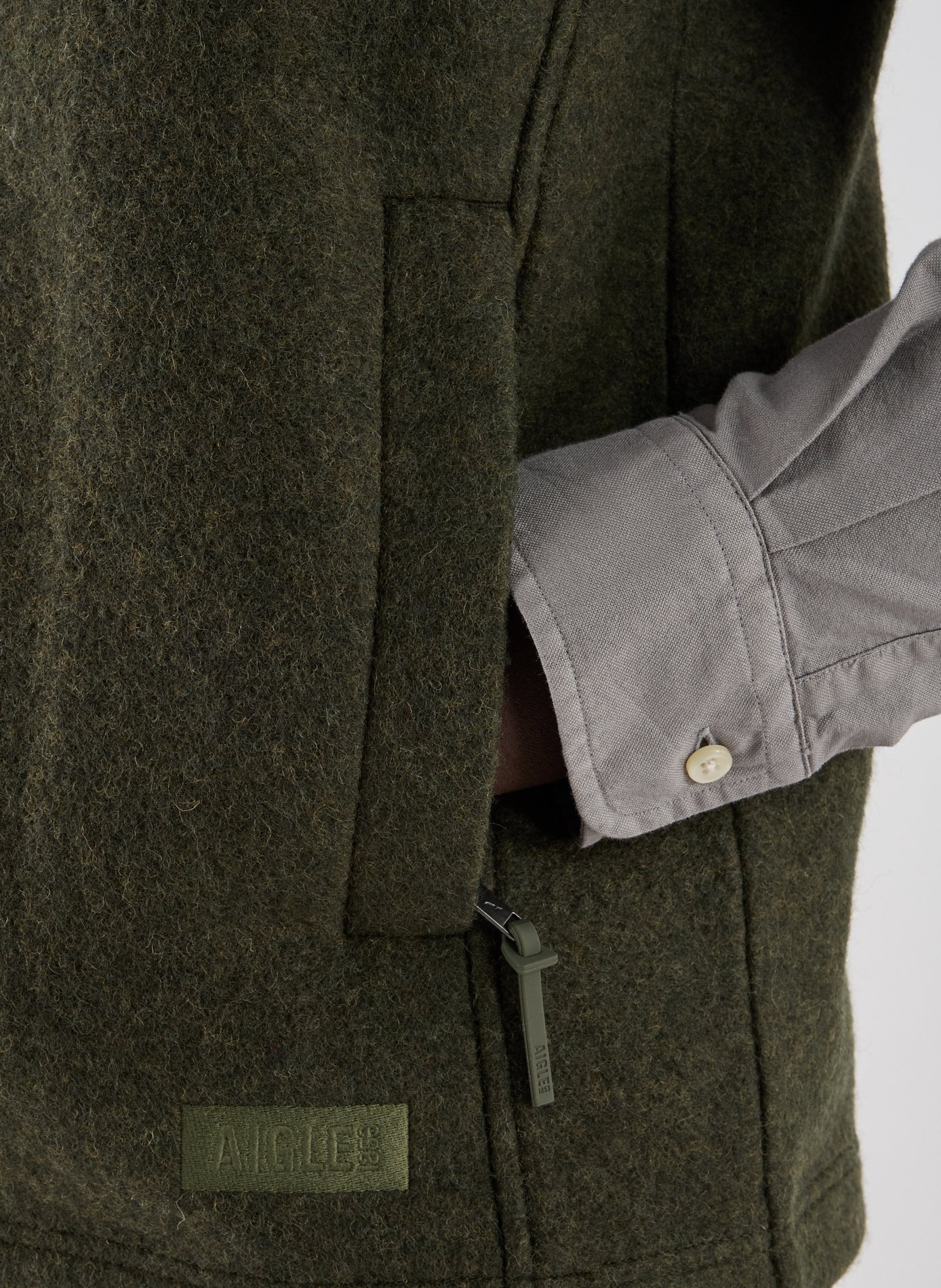 Doudoune sans manches à col montant AIGLE Kaki