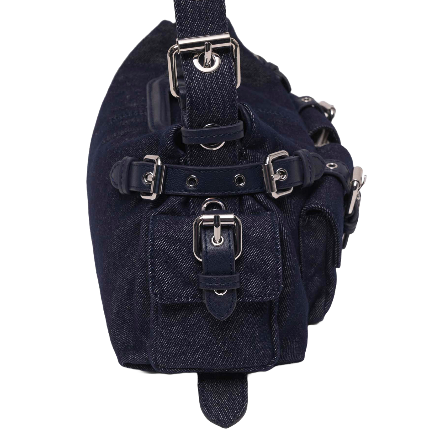 Sac bandoulière à poches en denim miss m pockets MAJE Bleu