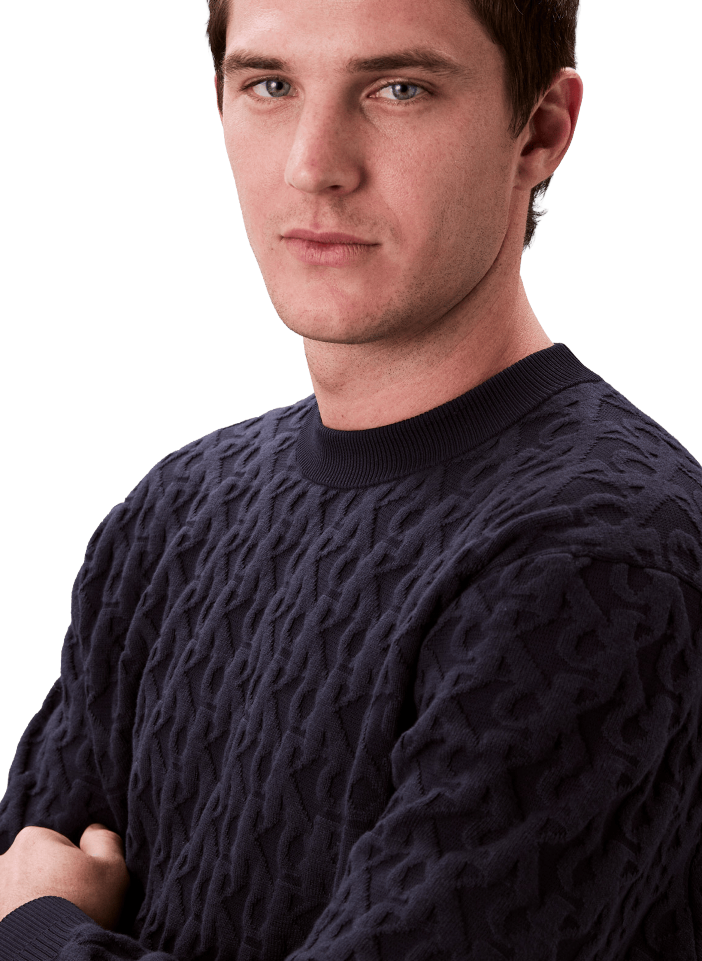 Textured monogram sweater CALVIN KLEIN Blue