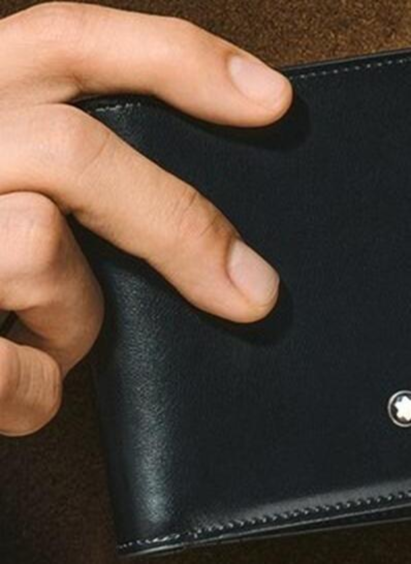 Portefeuille multi-compartiments en cuir lisse MONTBLANC Noir