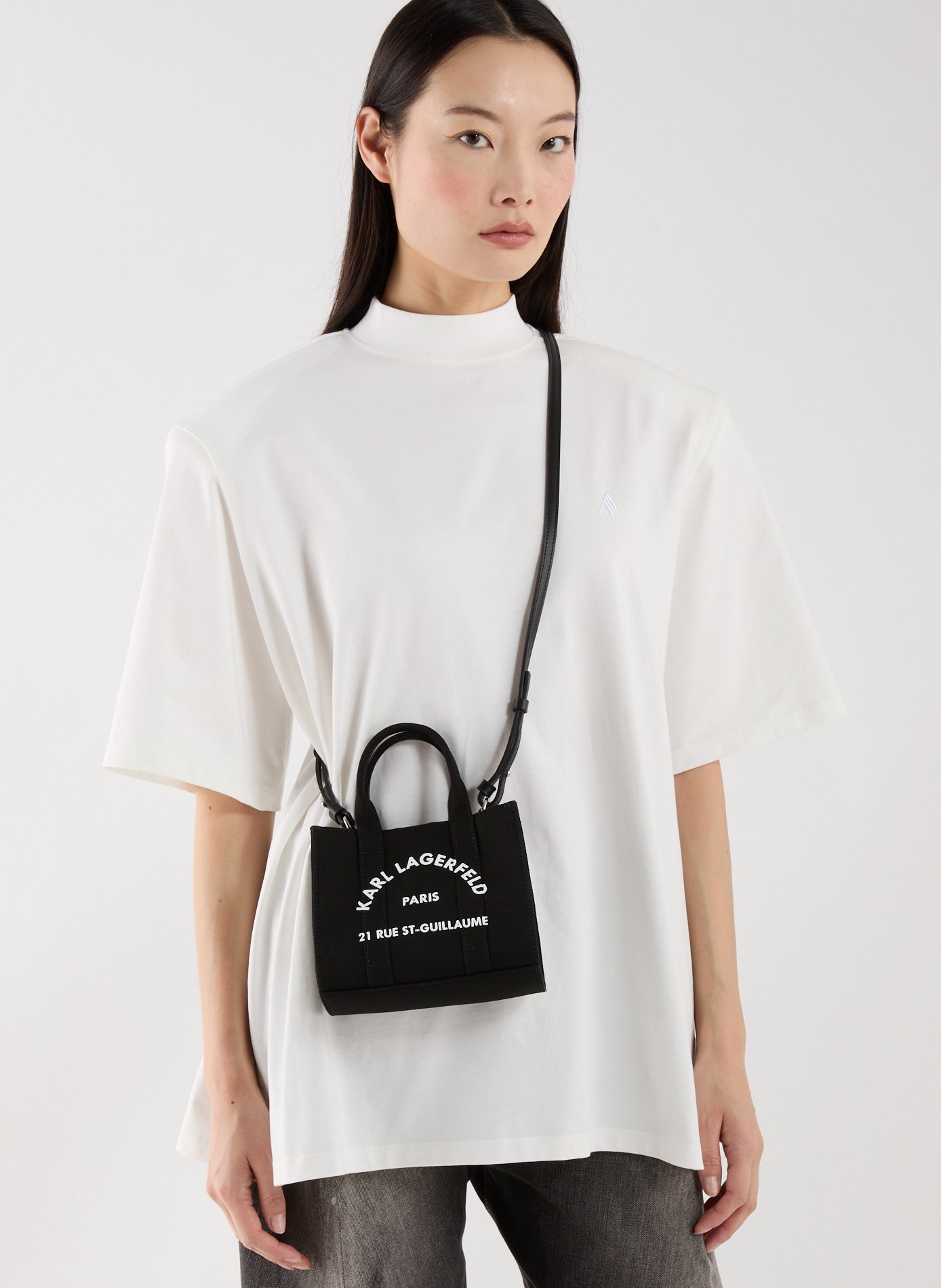 Sac à main en coton KARL LAGERFELD Noir