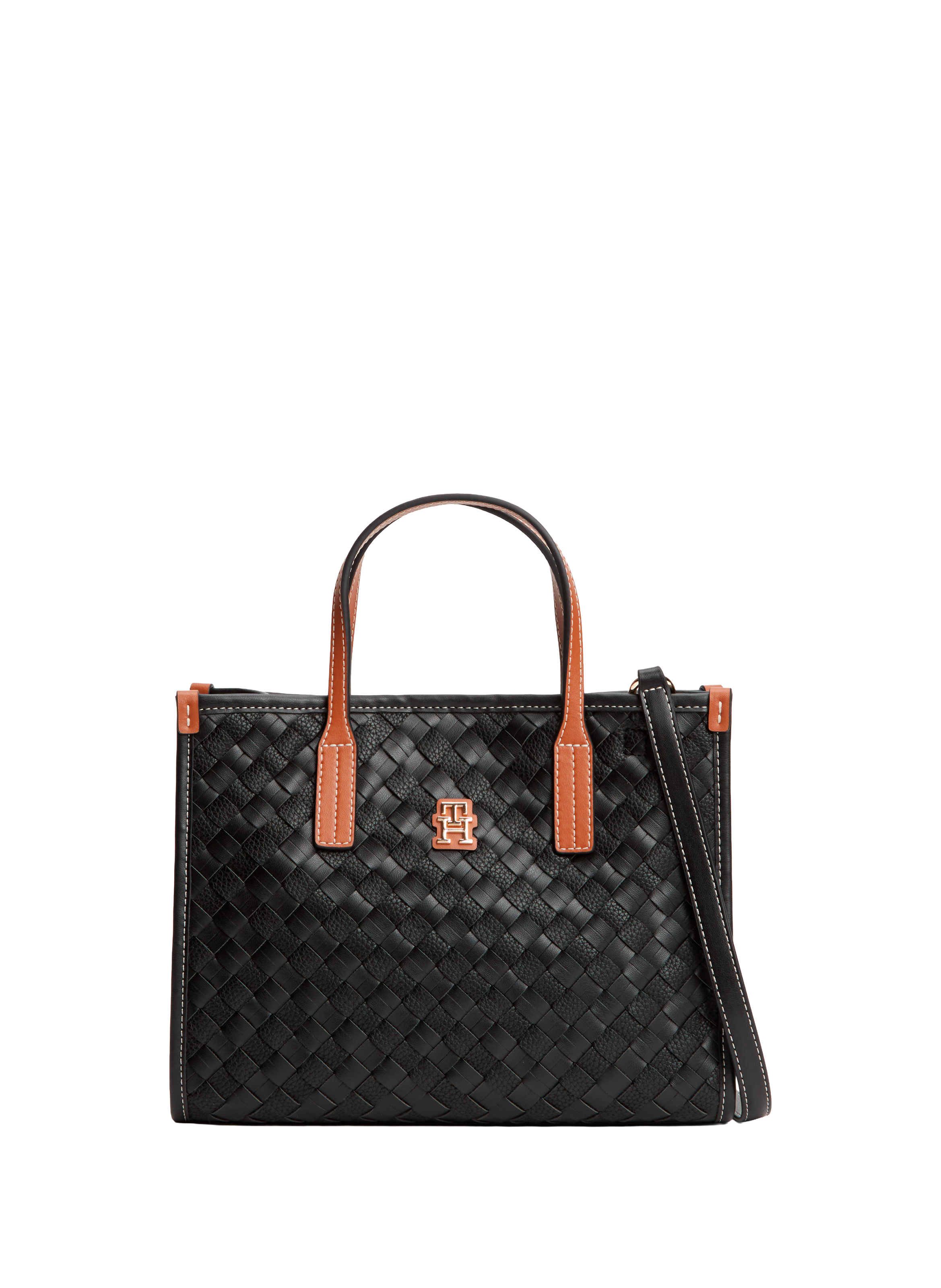 Mini tote bag tressé TOMMY HILFIGER Noir