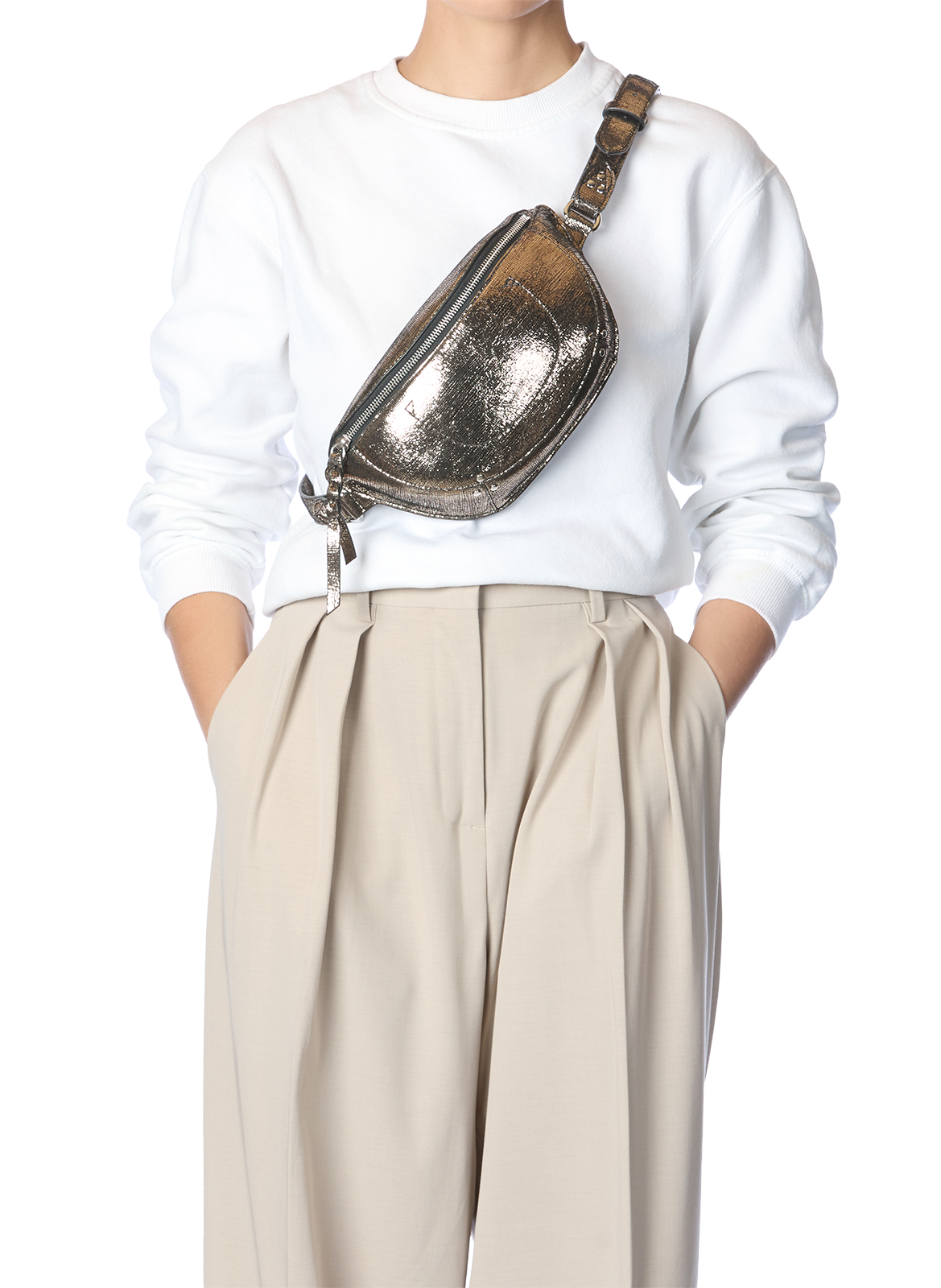 Lino leather belt bag JÉRÔME DREYFUSS Golden