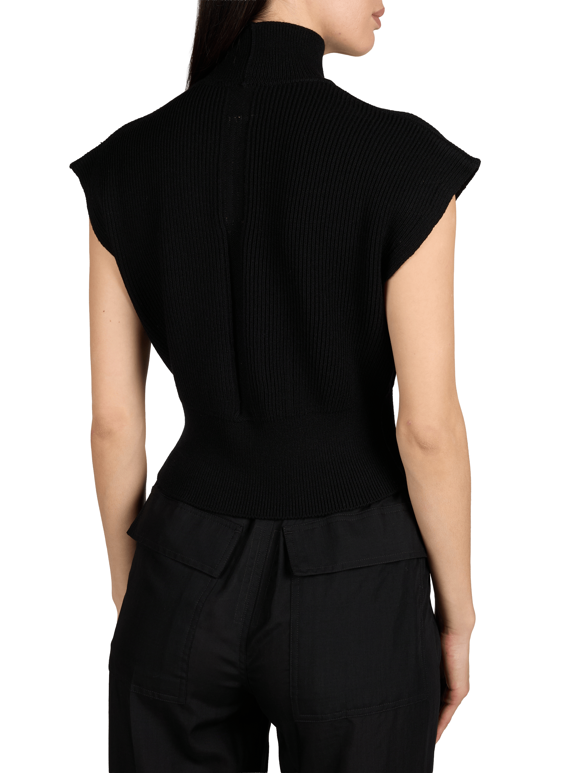 Ribbed high-neck wool top RICK OWENS Black