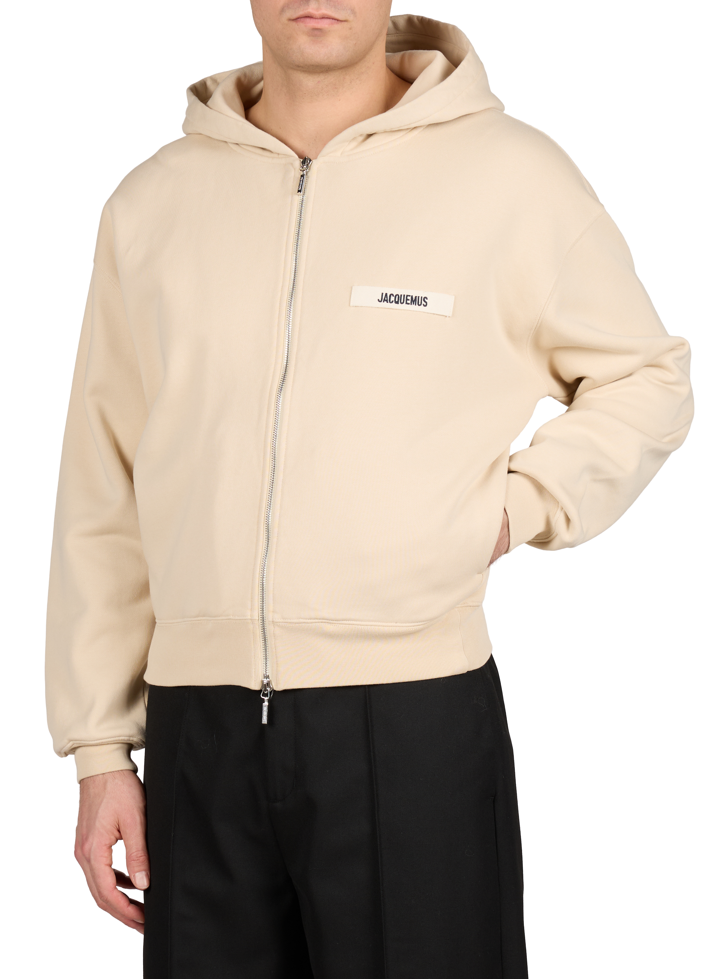 The hoodie Zip gros grain JACQUEMUS Beige