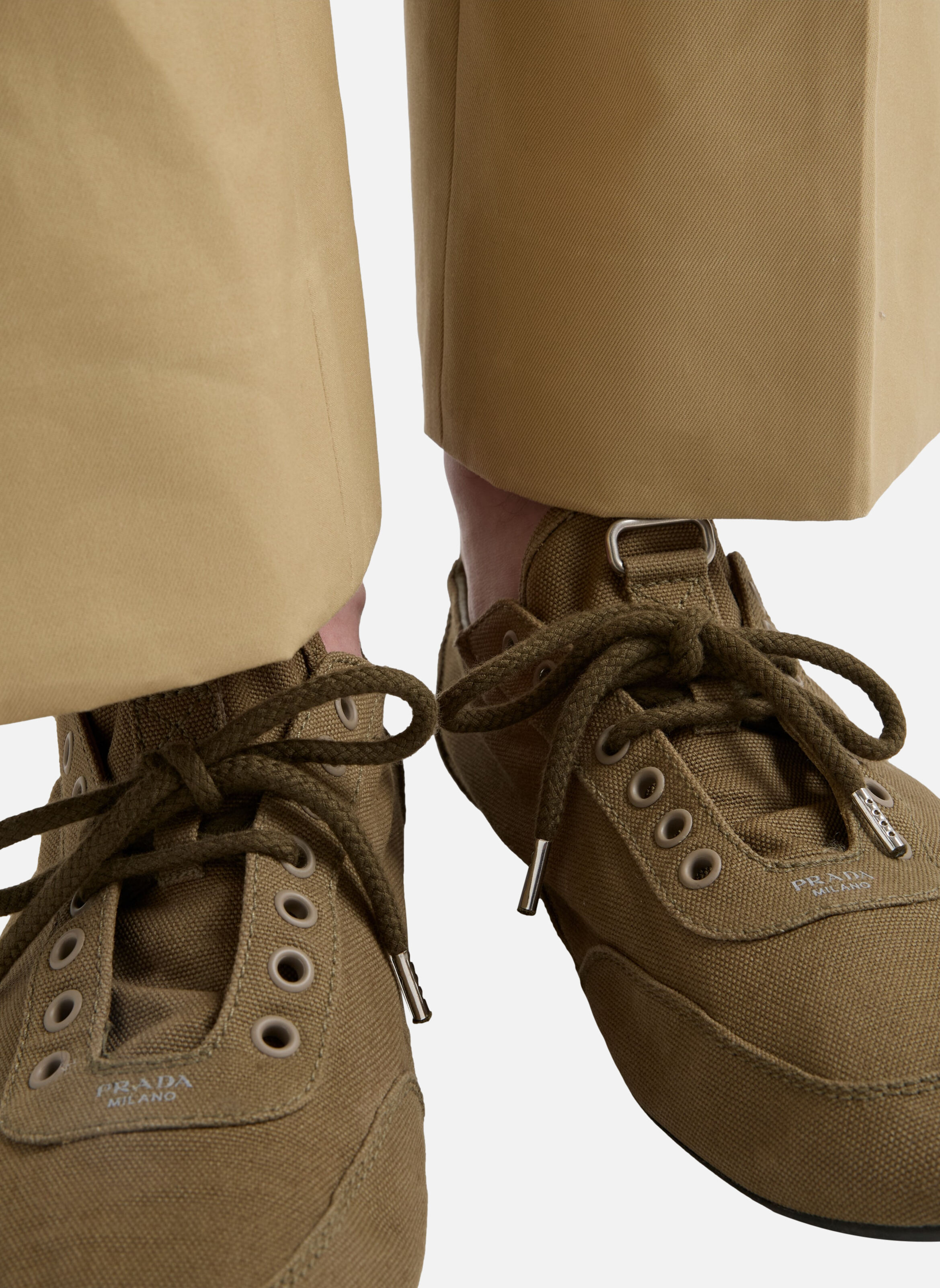 Baskets en toile collapse PRADA Vert