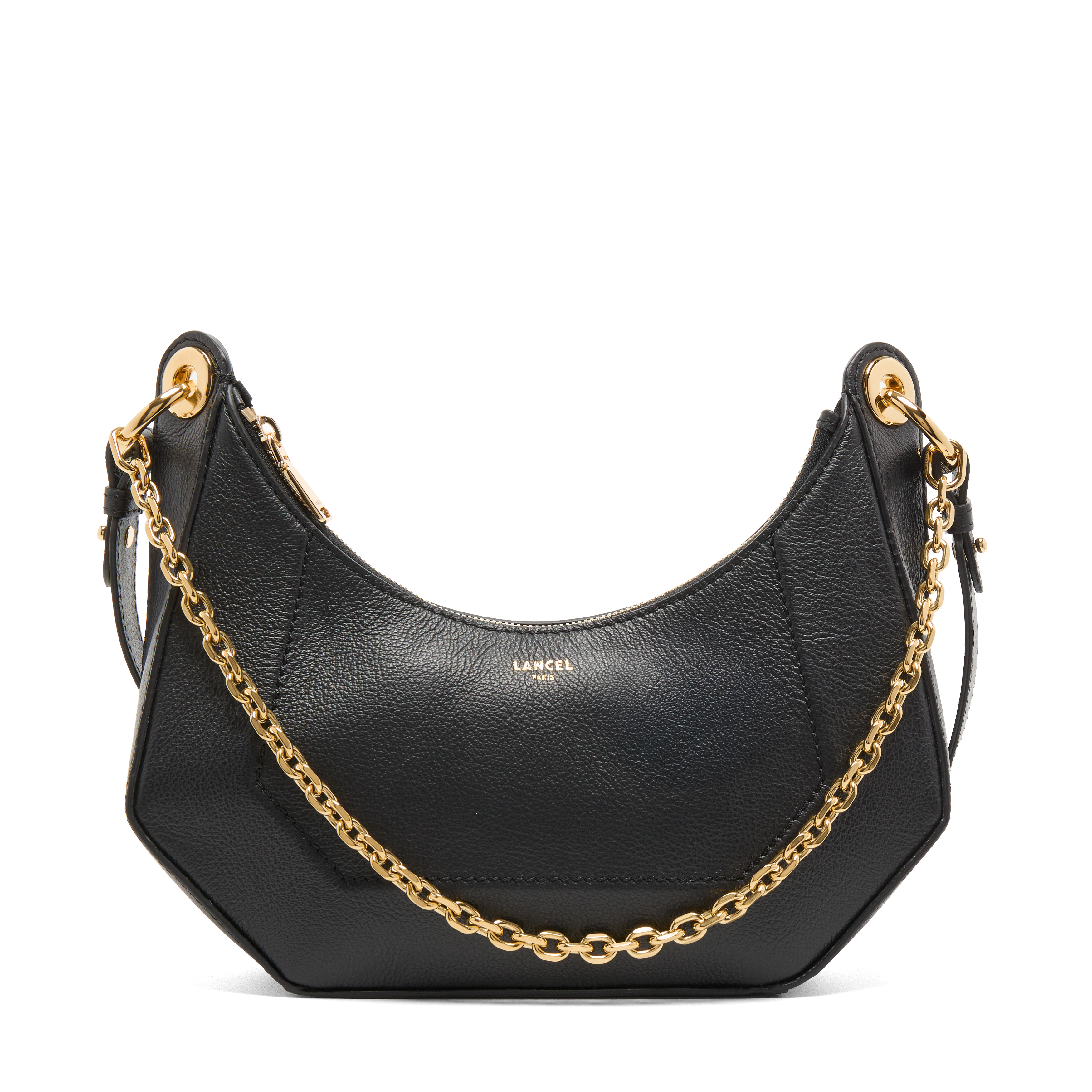 Sac zippé m double porté croisette de lancel en cuir LANCEL Noir