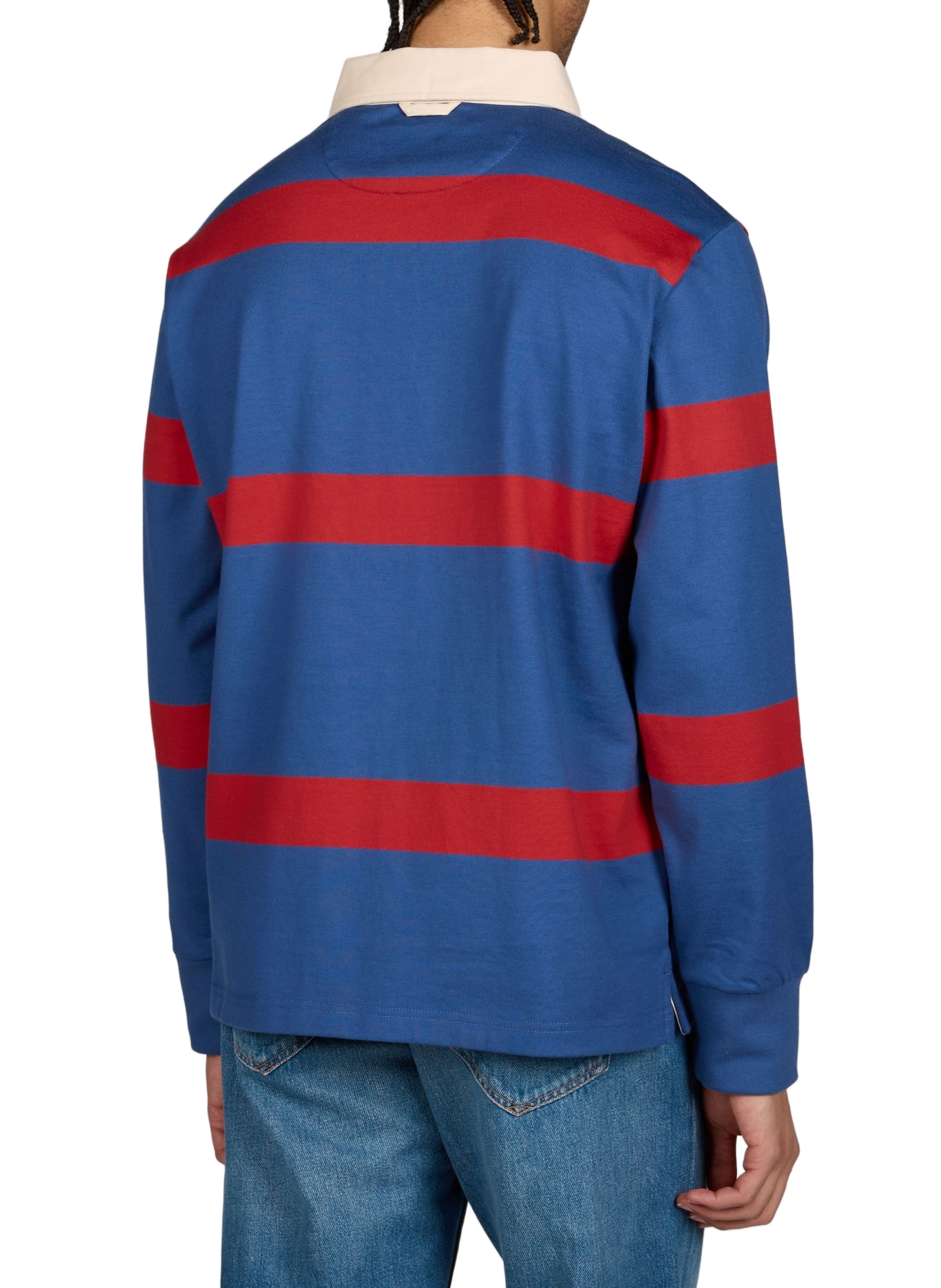 Long-sleeved polo with wide stripes GANT Blue