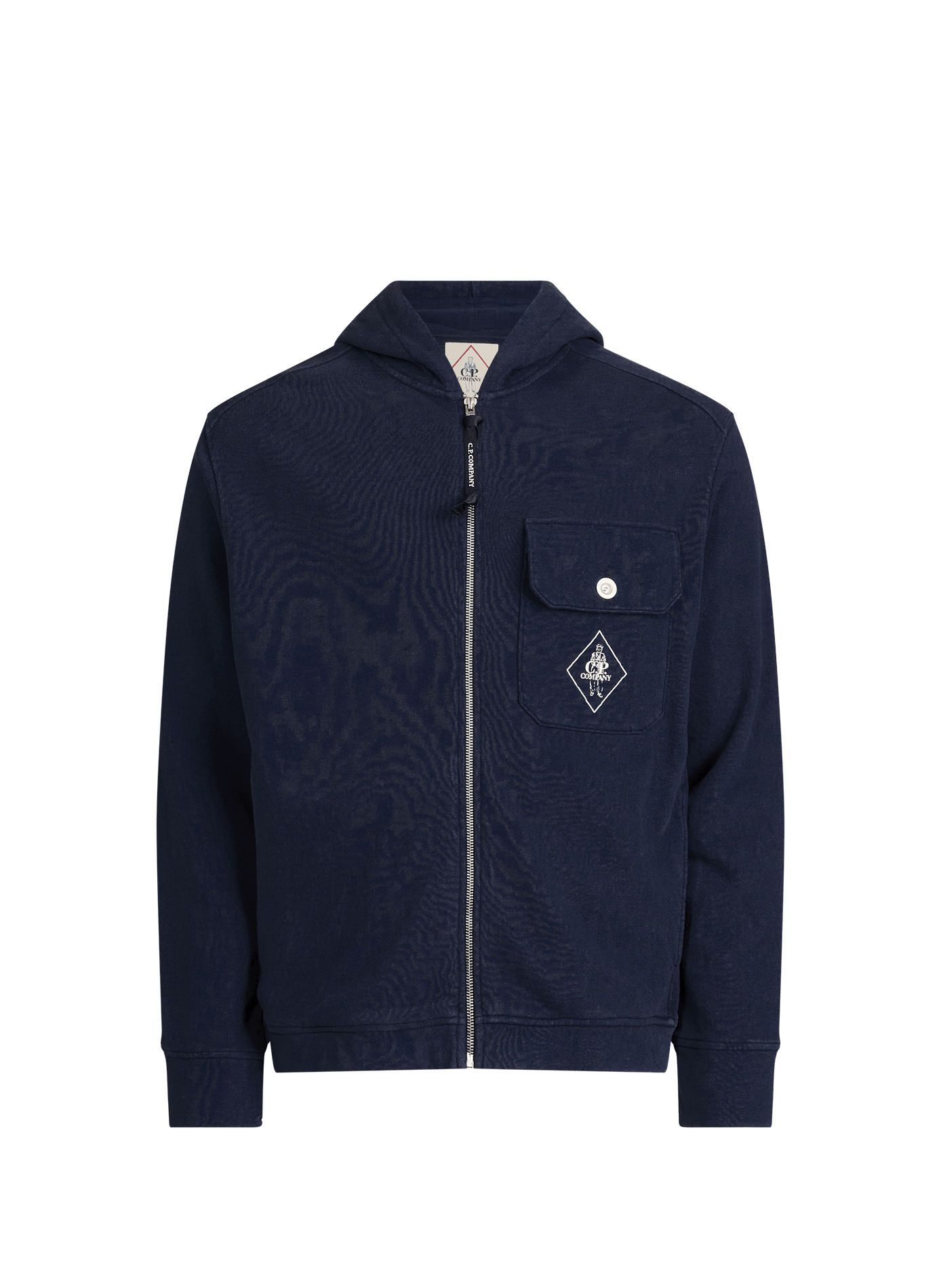 Sweat col capuche en coton CP COMPANY Bleu