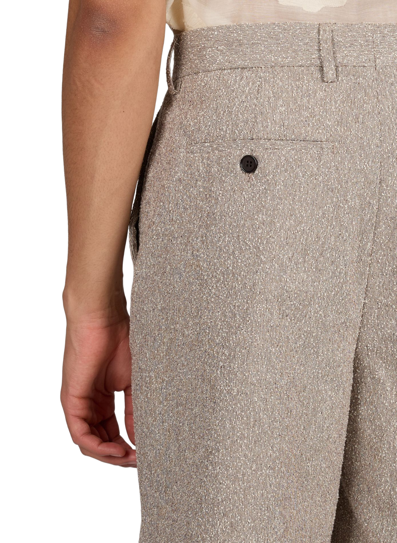 Short in textured cotton blend NN.07 Brown