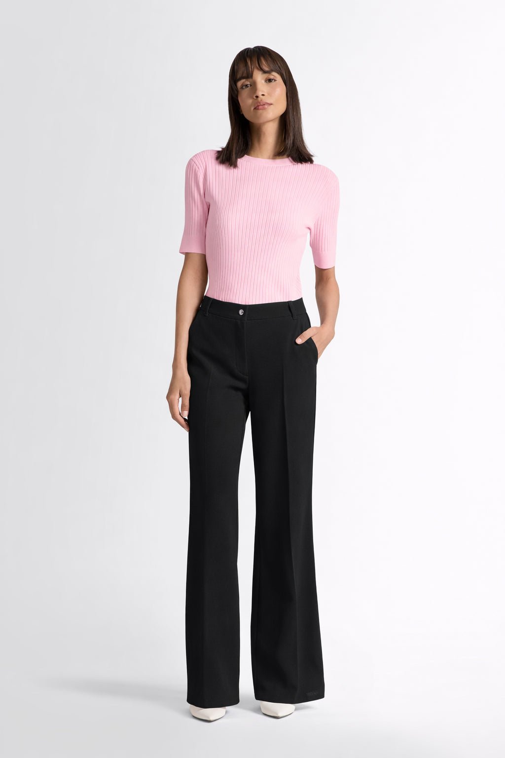 T-shirt manches courtes jadou col rond coupe ajustée FUSALP Rose