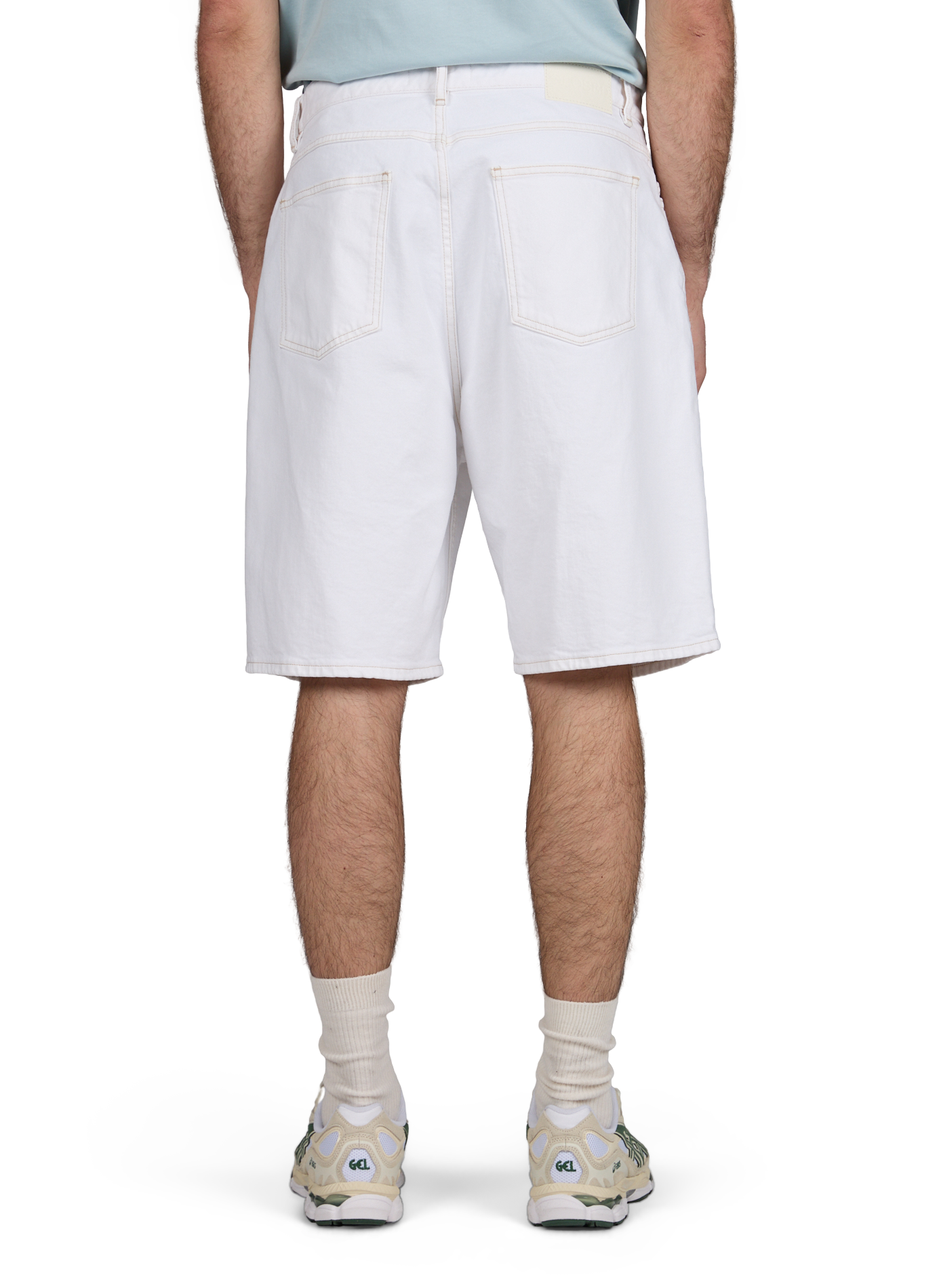 Bermuda droit en denim de coton mélangé CLOSED Blanc