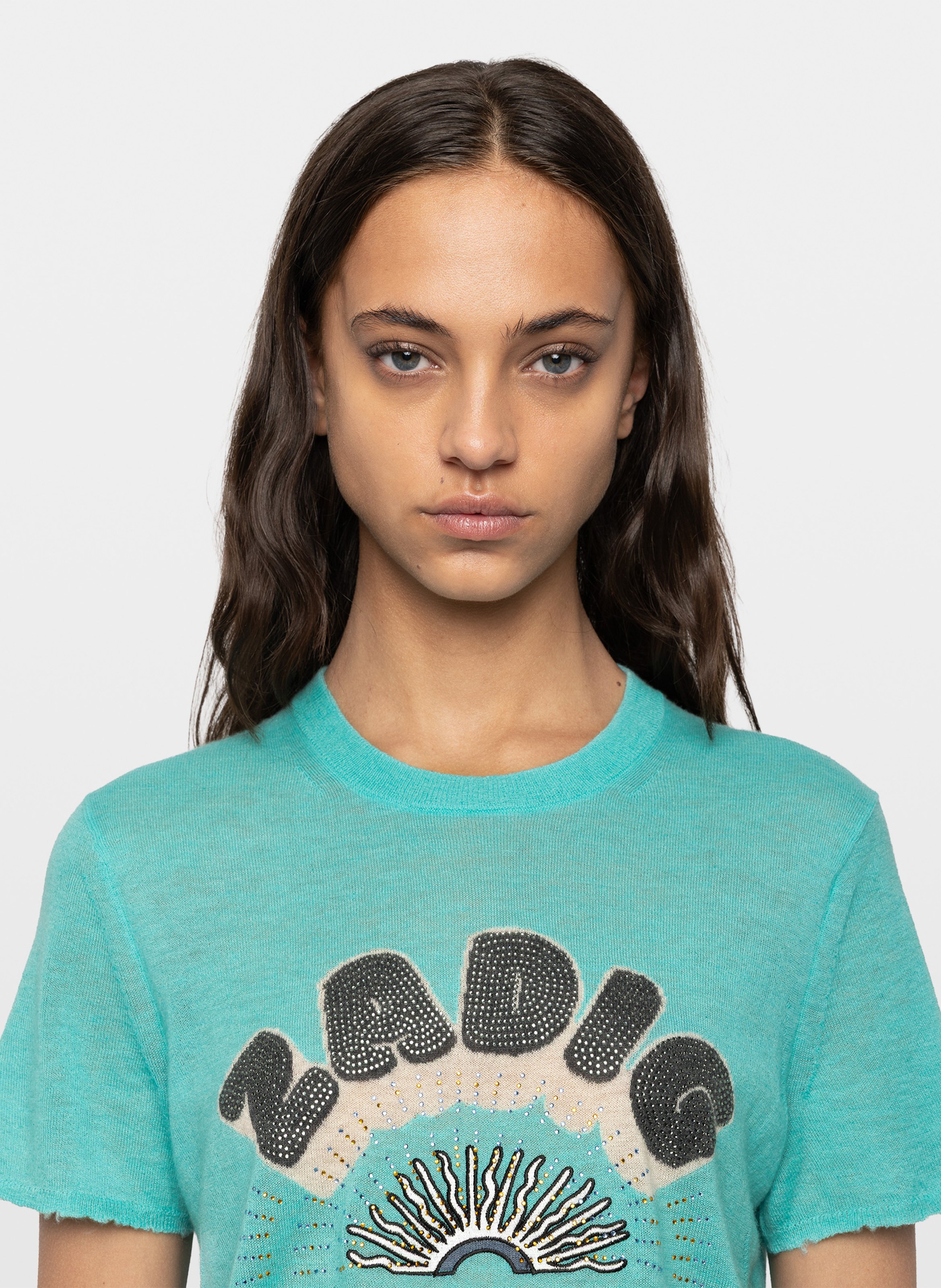 Tee-shirt col rond en cachemire idal ZADIG&VOLTAIRE Vert