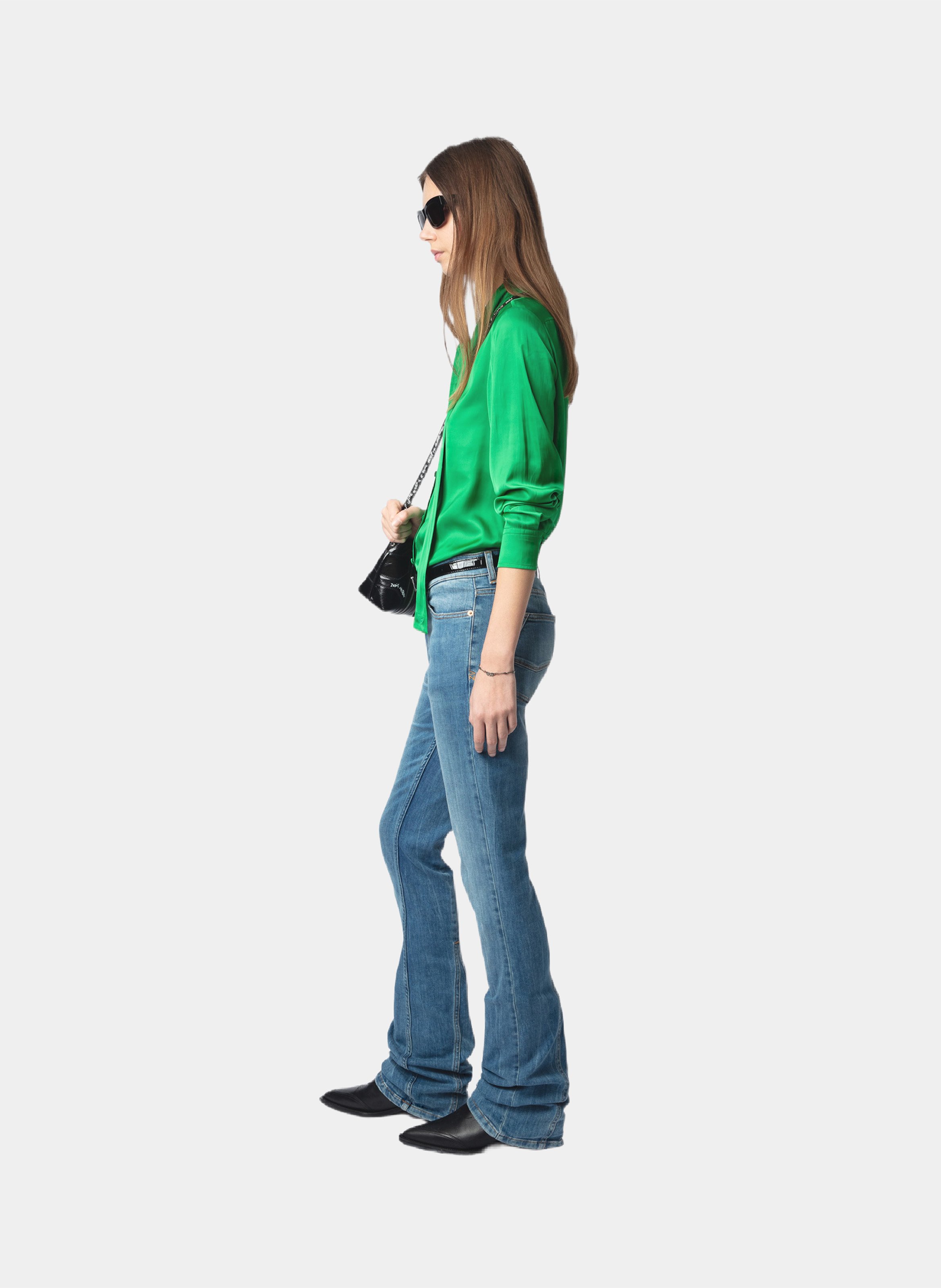 Chemise col lavallière satinée tulba | Vert ZADIG&VOLTAIRE Femme