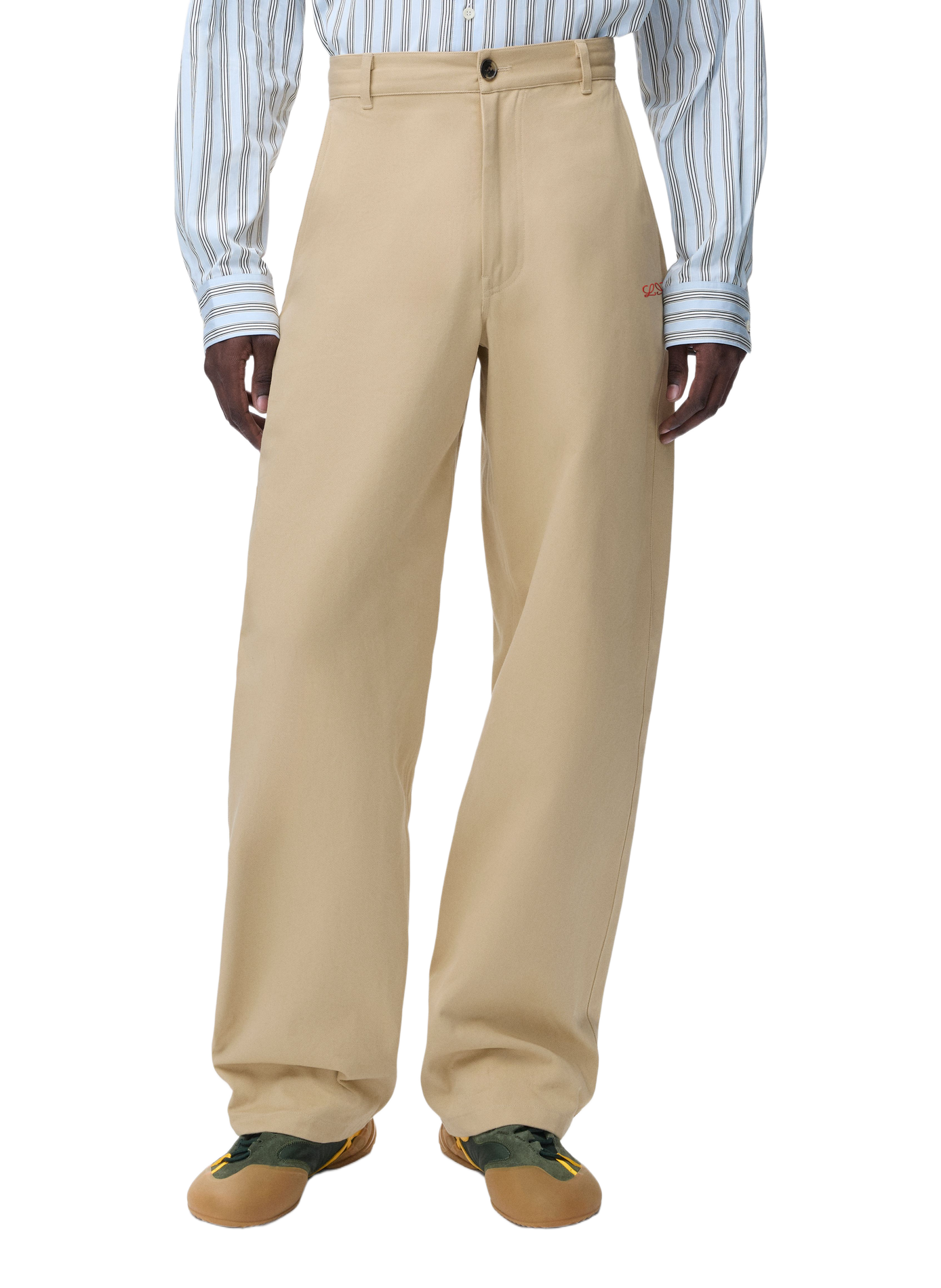 Cotton twill trousers LOEWE Beige