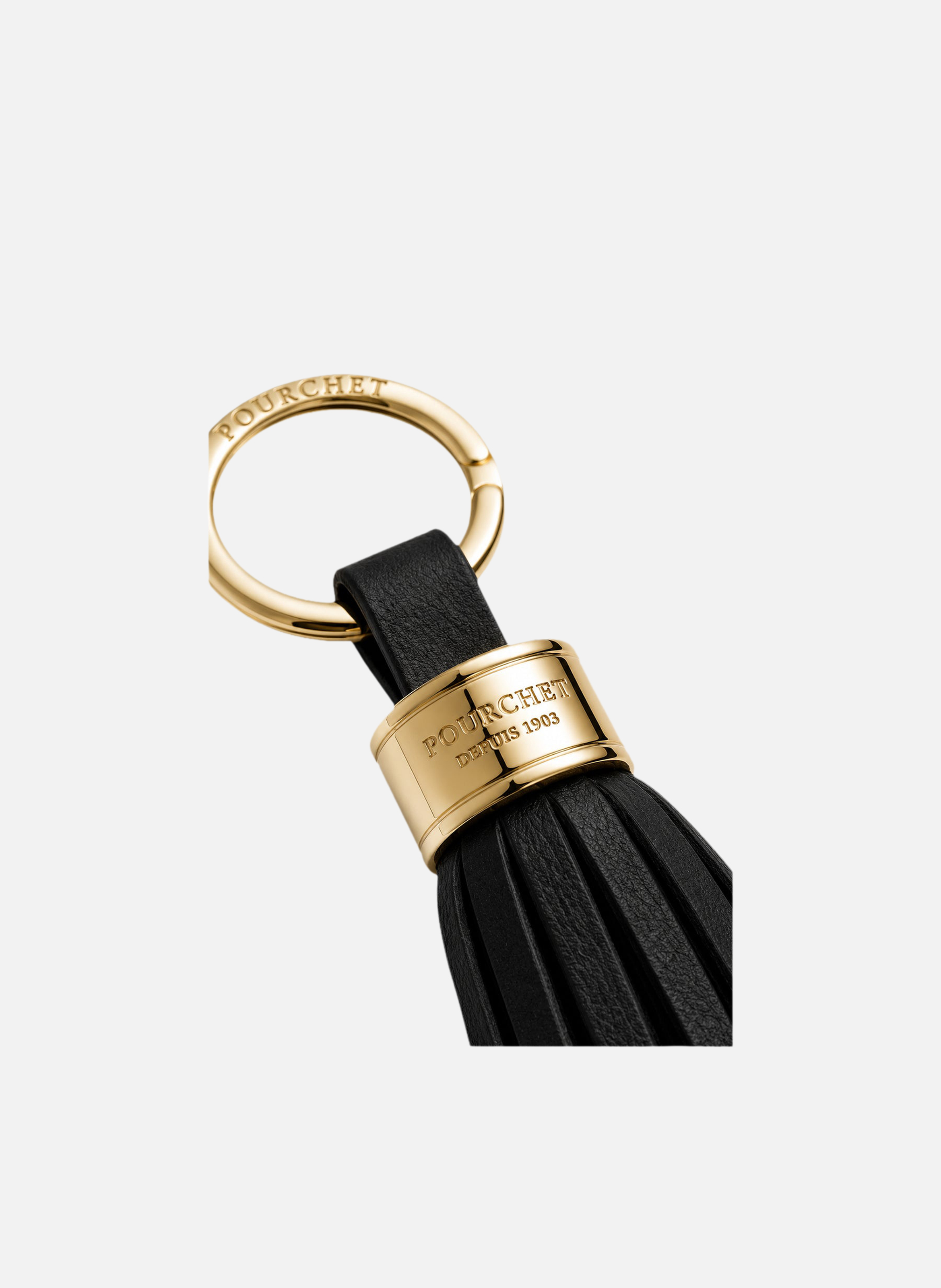 Accessoires | porte-clés en métal et cuir POURCHET Noir