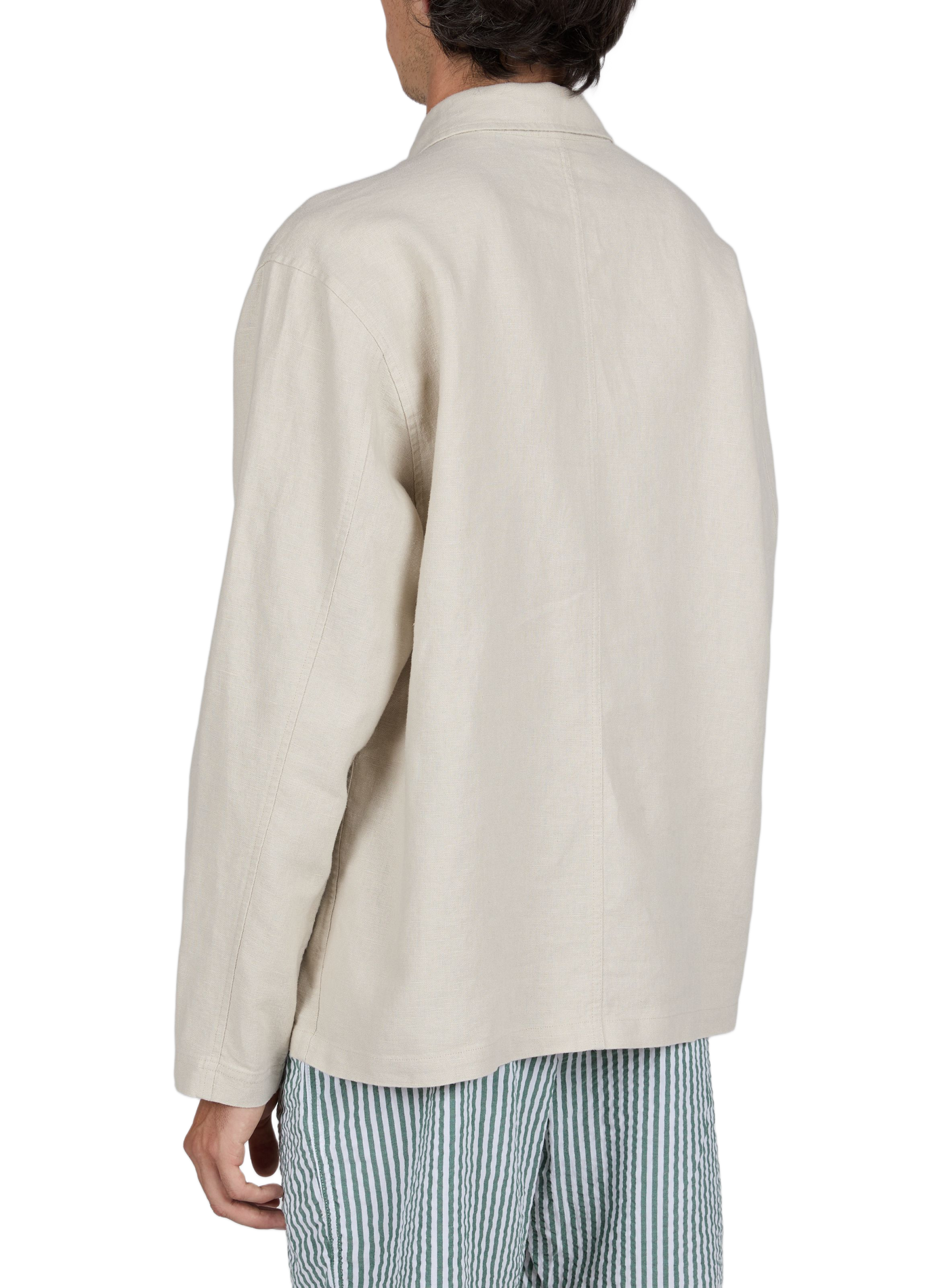 Straight-fit linen and cotton shirt LES DEUX Beige