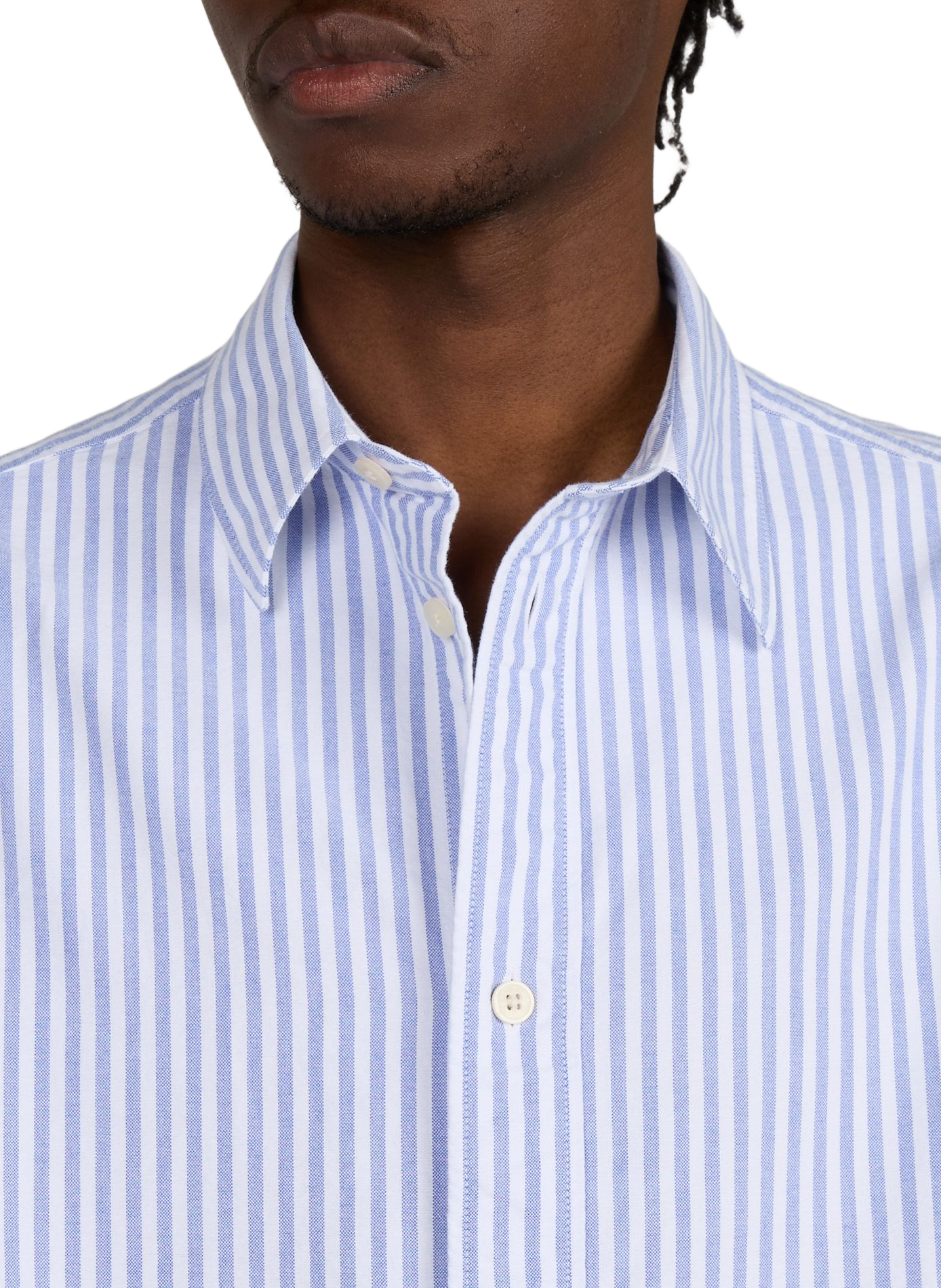 Chemise col classique manches contrastantes en coton NN.07 Blue