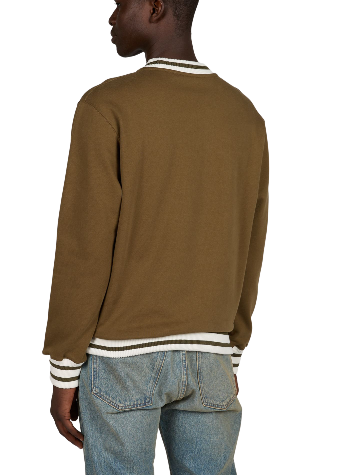 Straight logo cotton sweater DROLE DE MONSIEUR Khaki