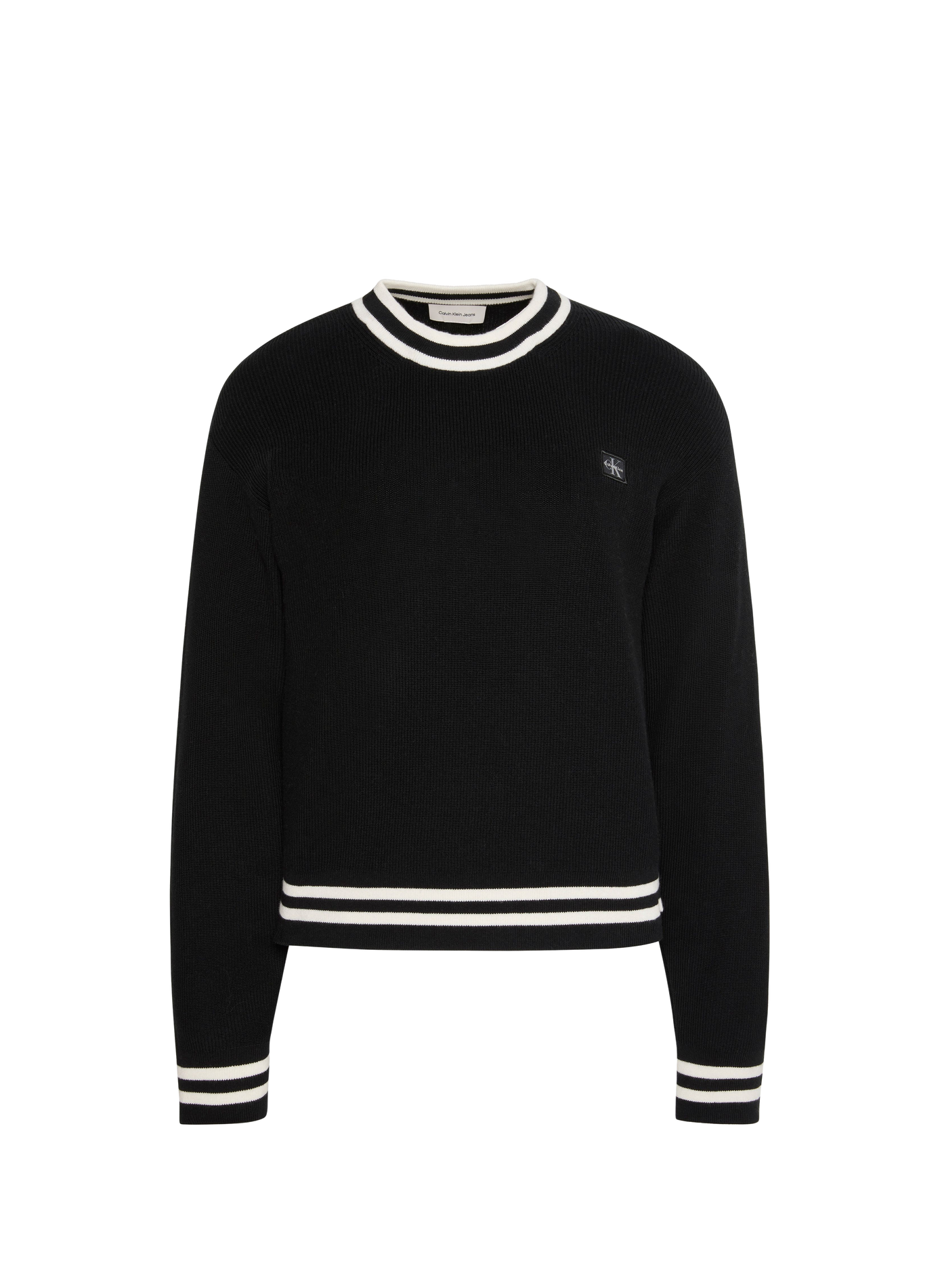 Gerader Baumwollpullover CALVIN KLEIN Schwarz