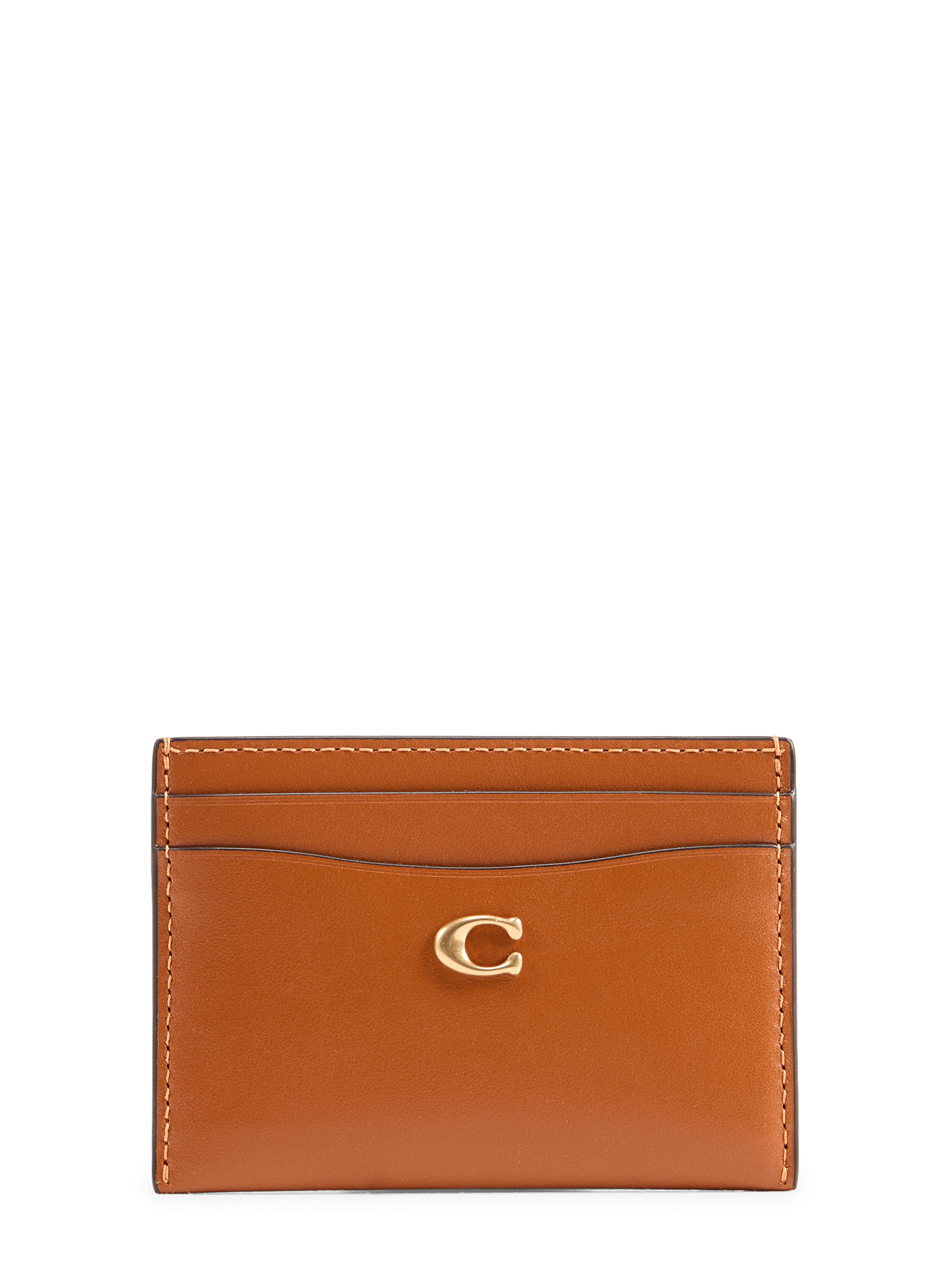 Leather card holder  COACH Brown