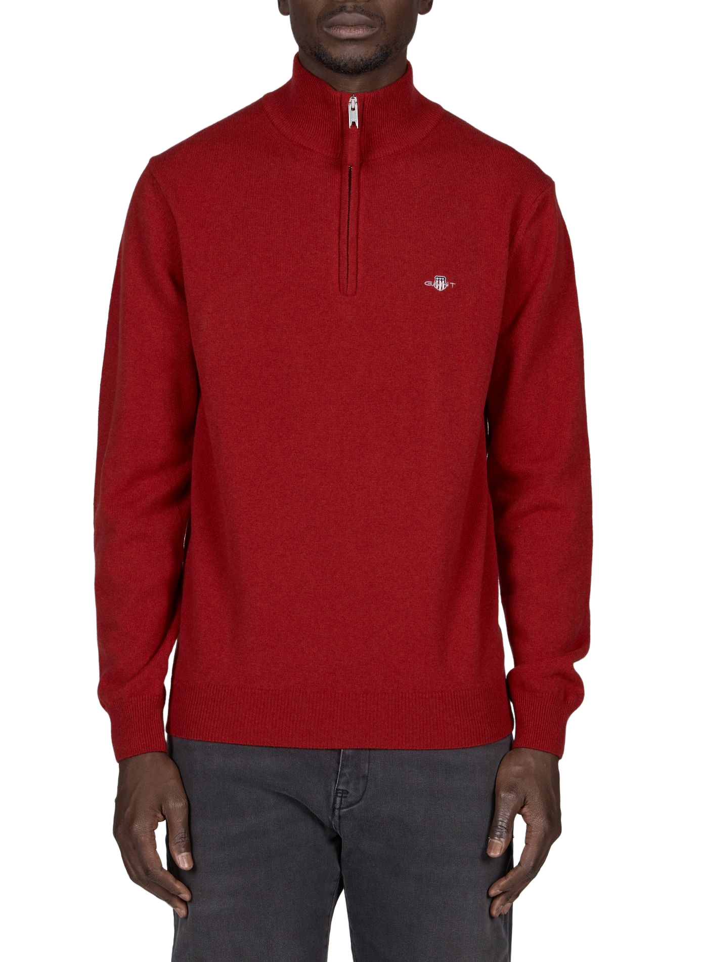 Zippered high neck wool sweater GANT Red