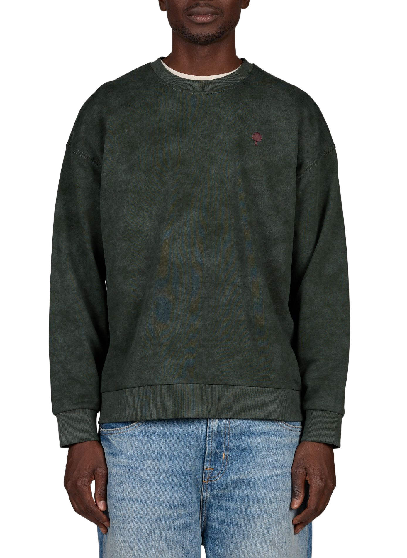Straight cotton-blend sweatshirt FAGUO Green