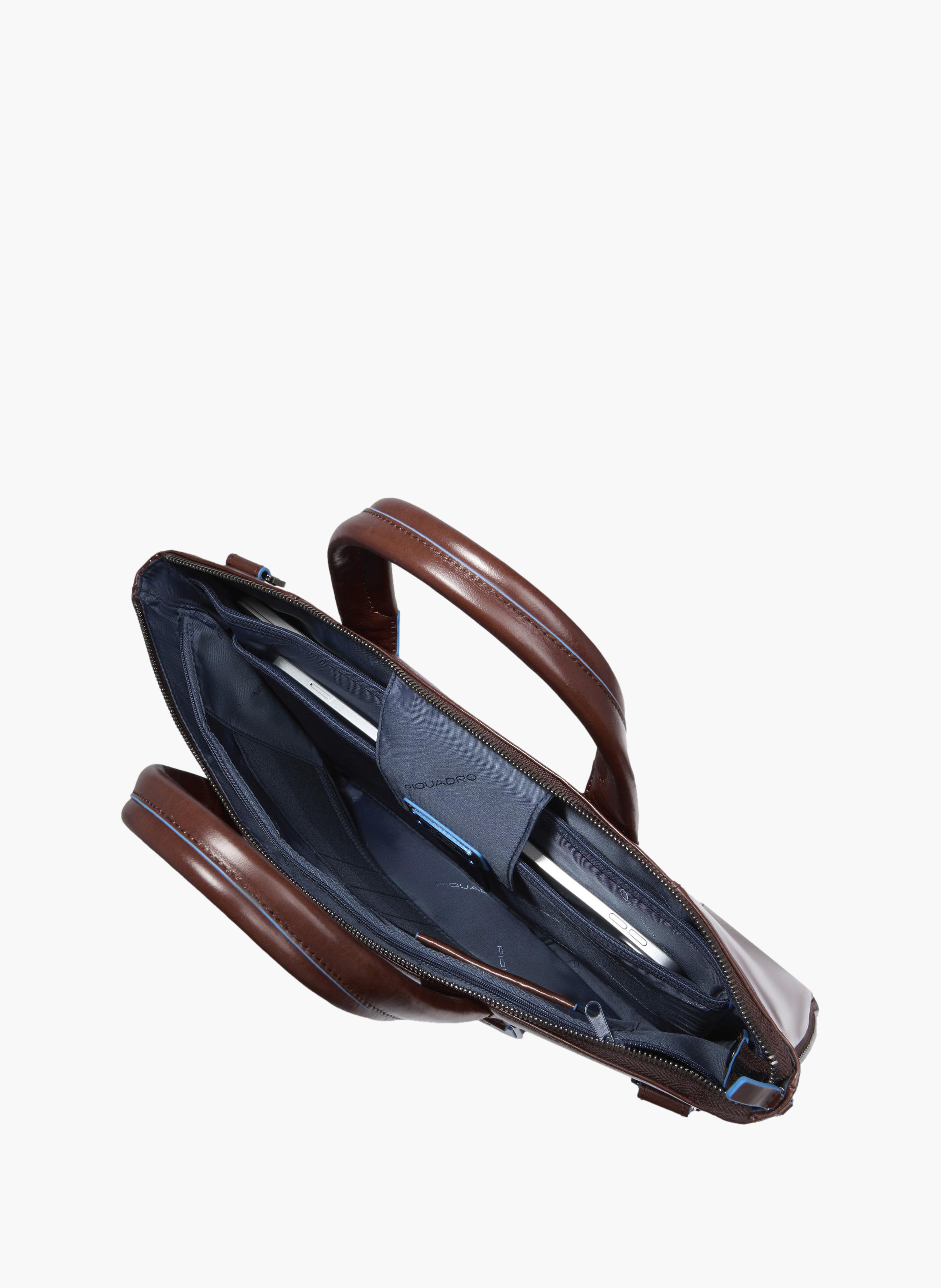 Sac fin pour ordinateur 15,6", extensible PIQUADRO Marron
