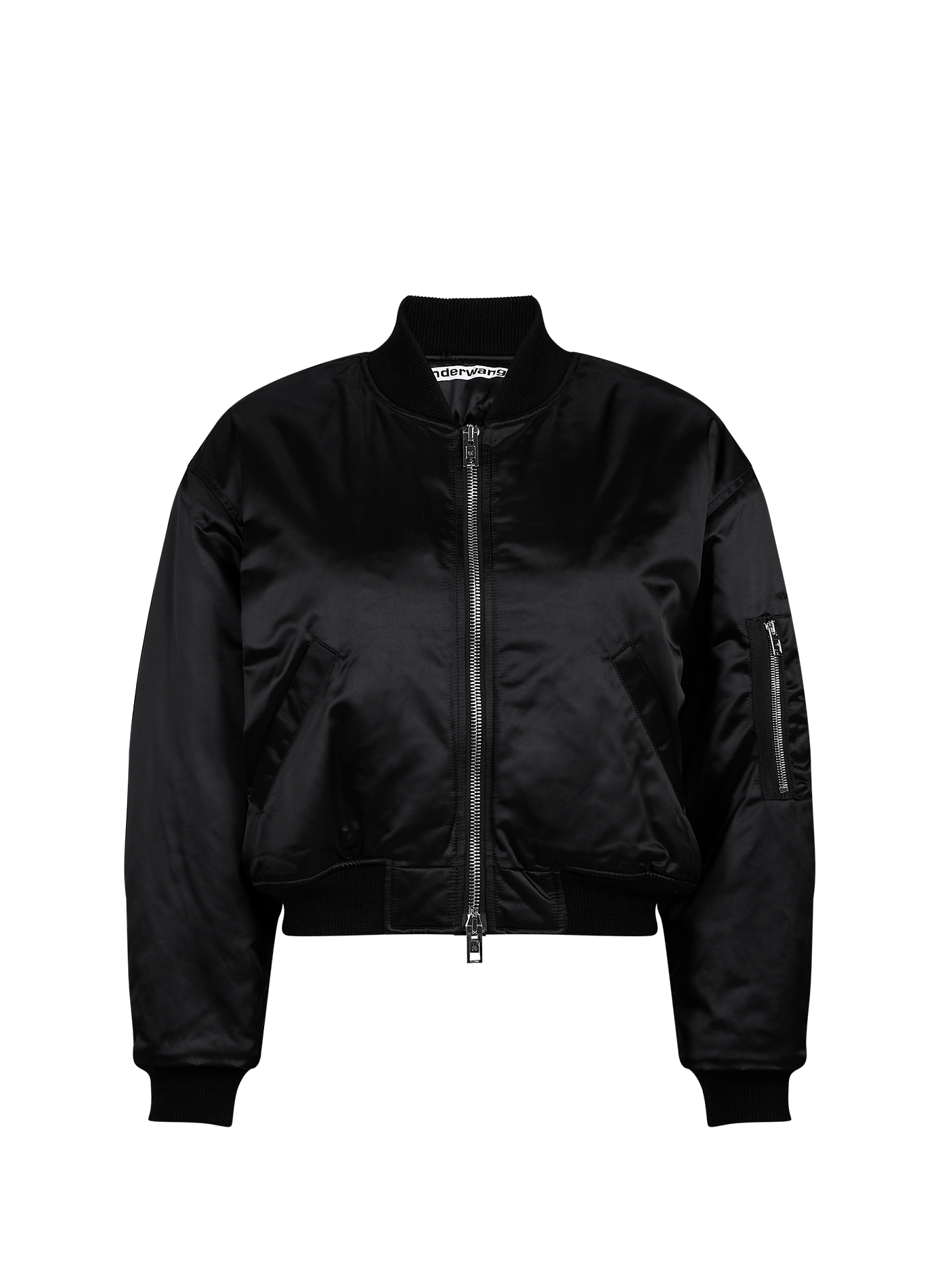 Short satin-look bomber jacket ALEXANDER WANG Black