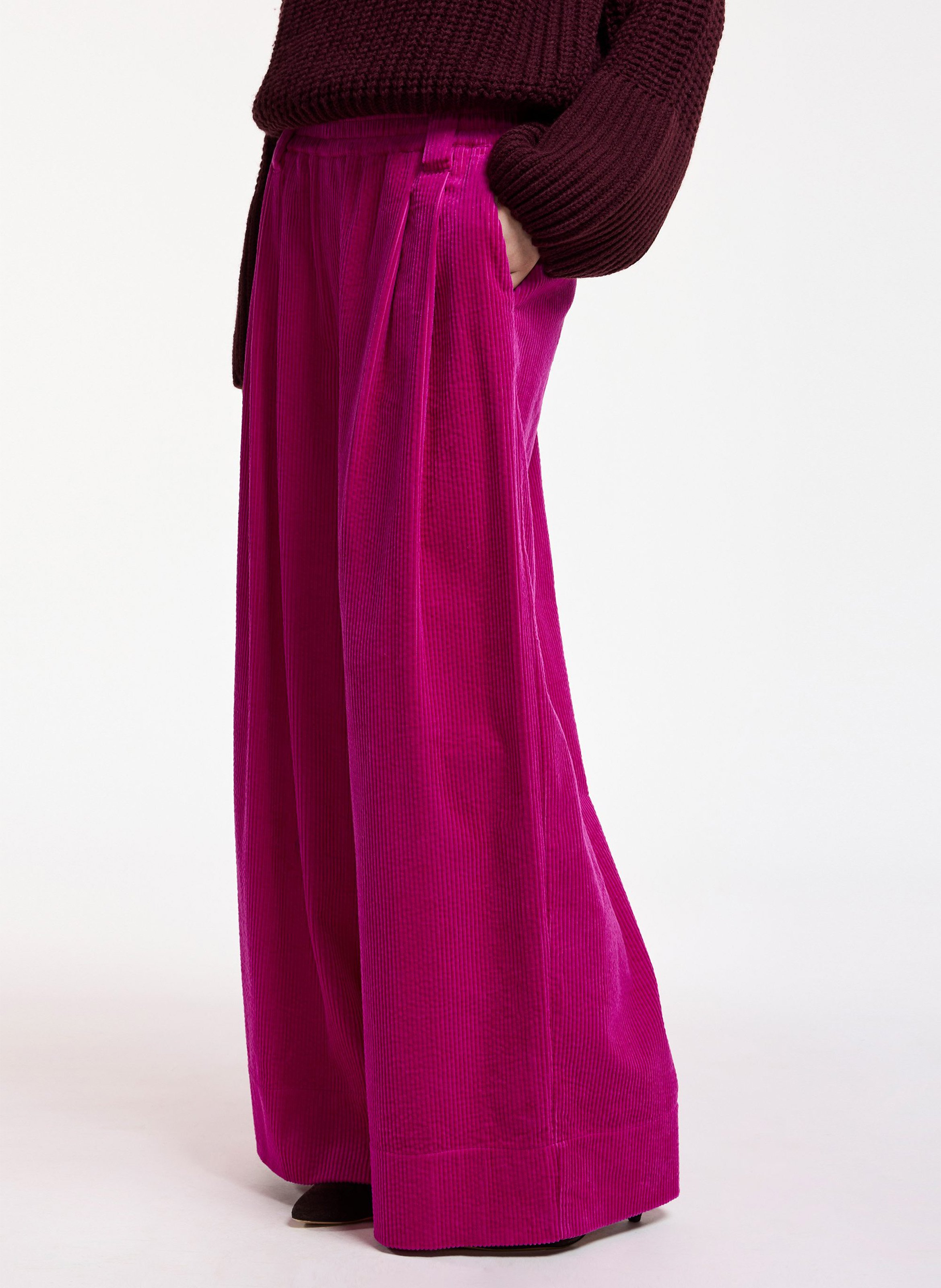 Pantalon large en coton kitch ESSENTIEL ANTWERP Rose