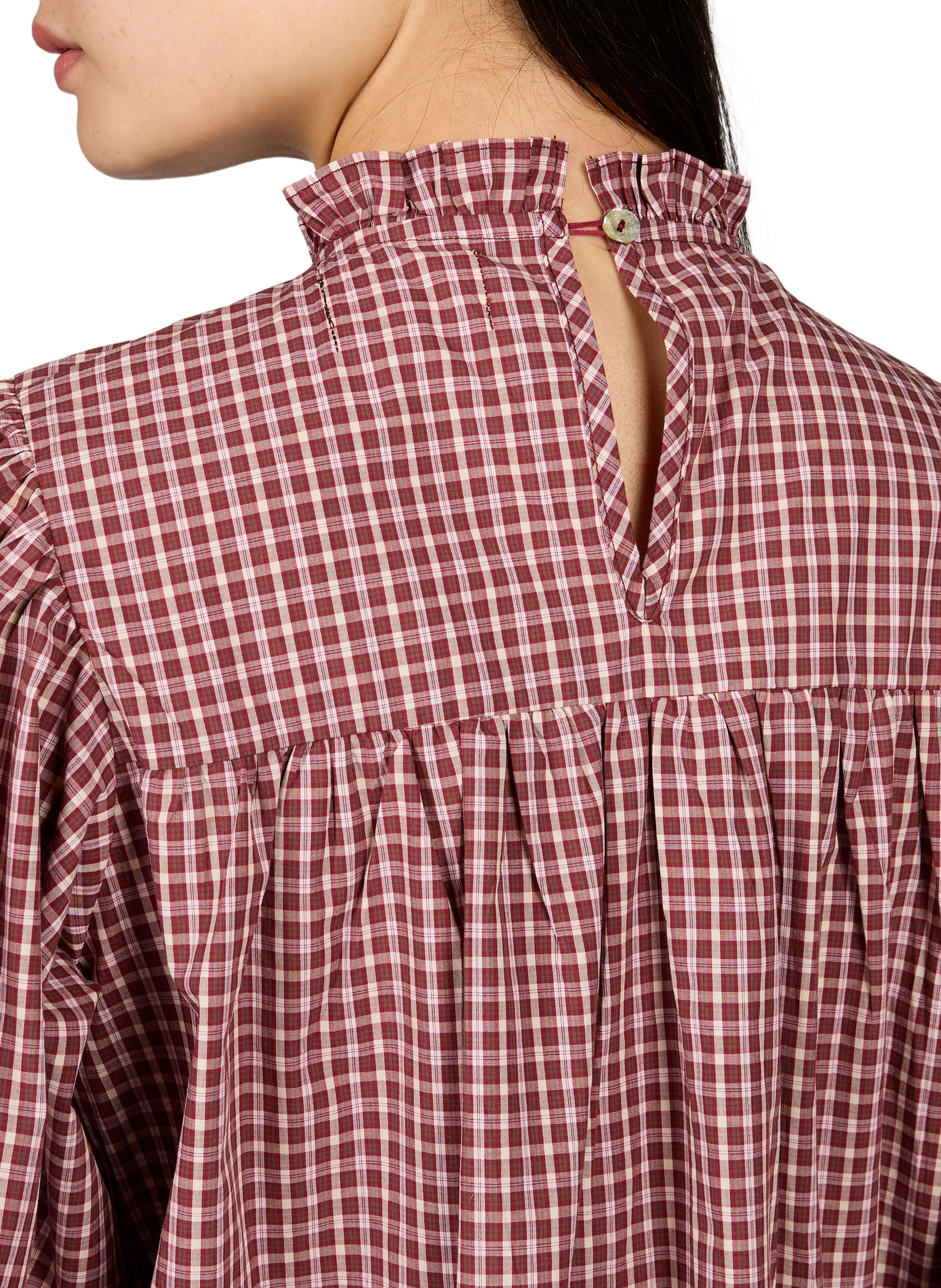 Ruime blouse met print van katoen GARANCE Roze