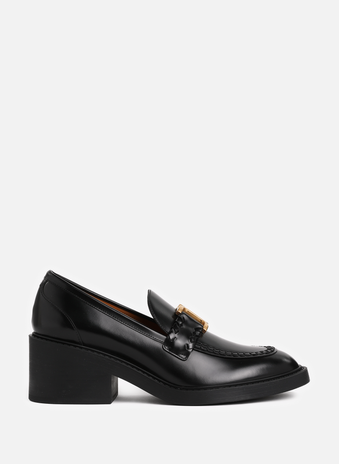 CHLOÉ leather heeled loafers