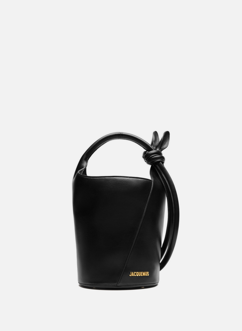 Le petit tourni handbag in black leatherJACQUEMUS 