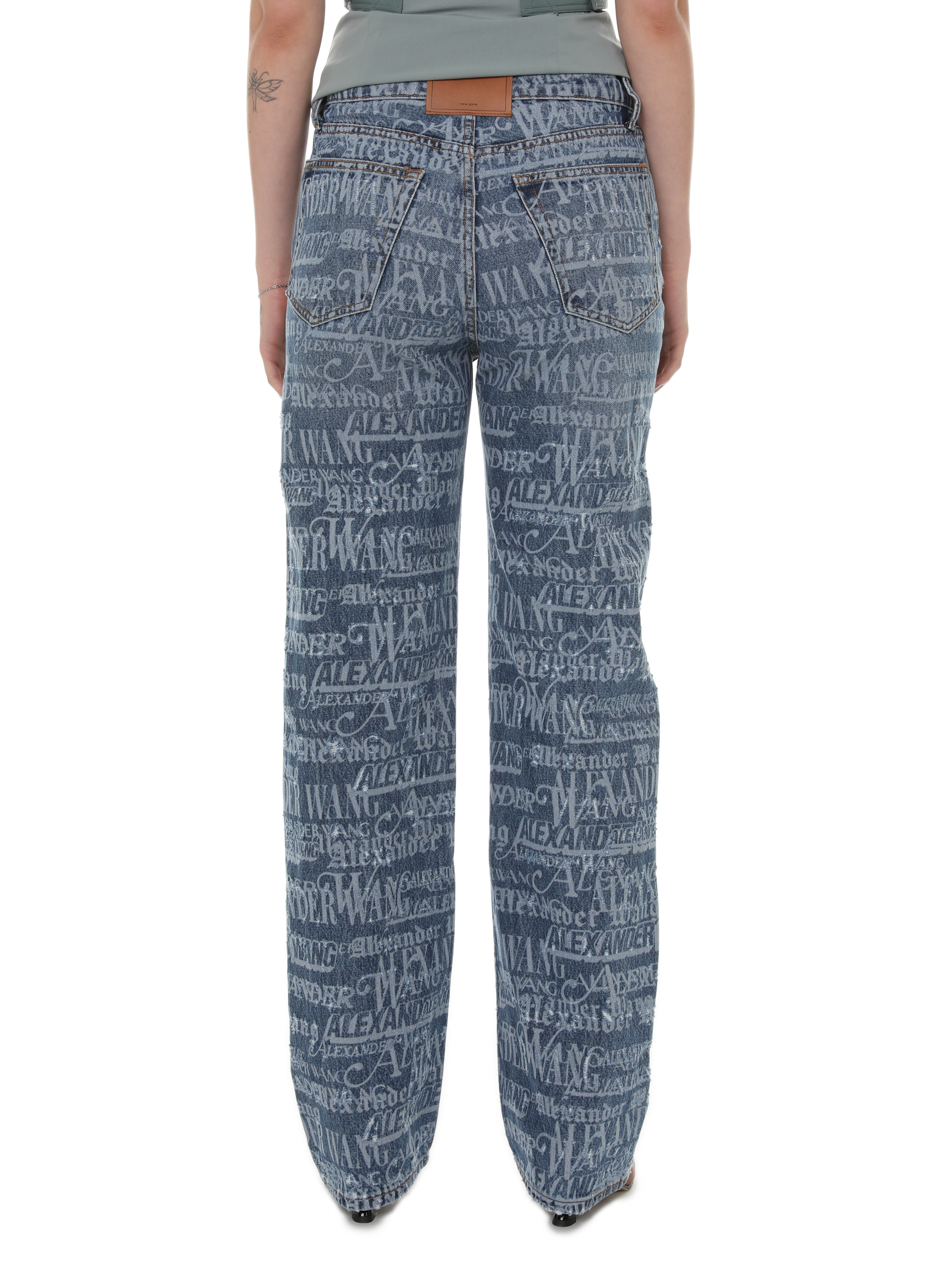 Jean droit logotypé ALEXANDER WANG Bleu