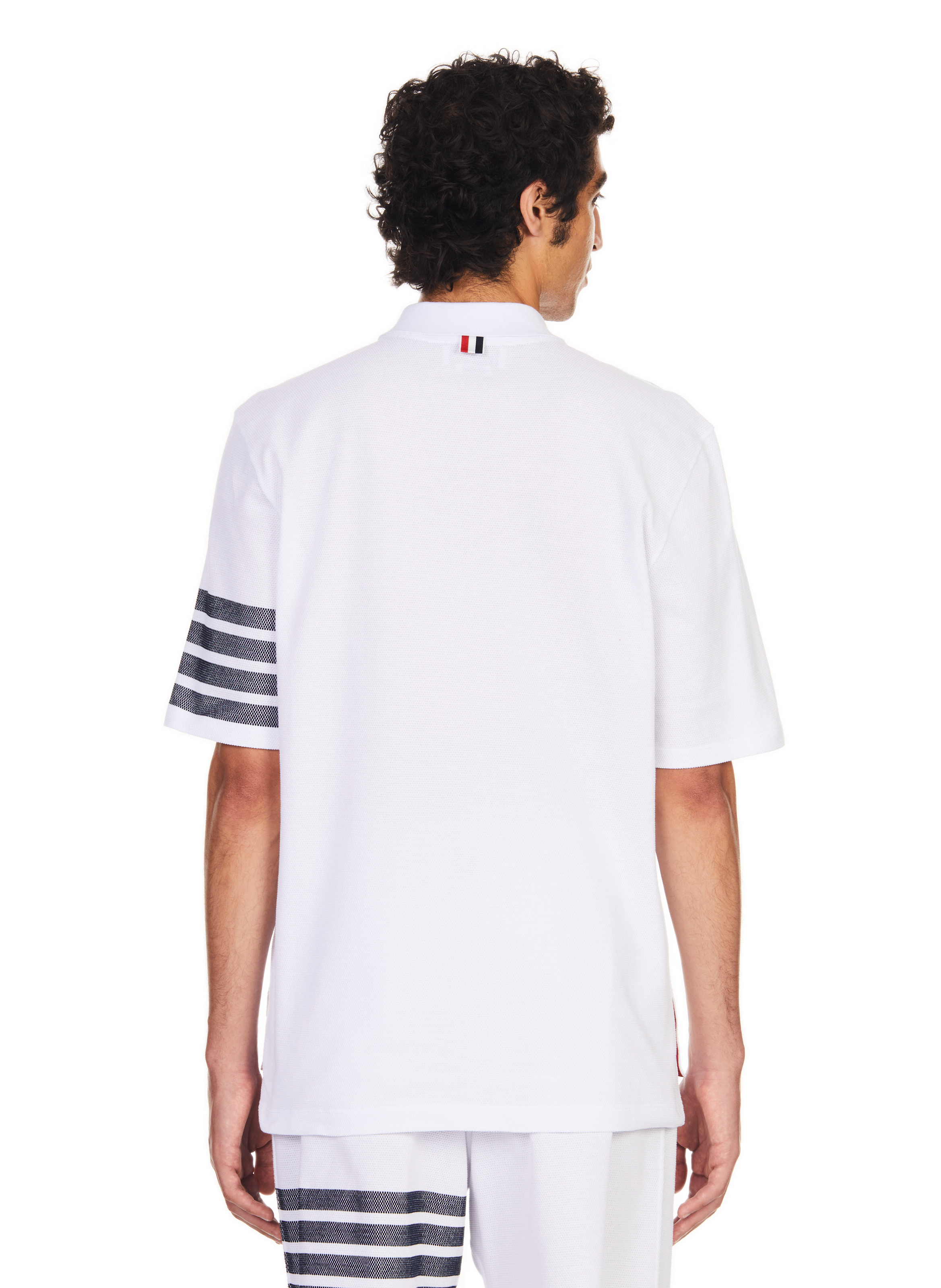 Polo uni en piqué  THOM BROWNE Blanc