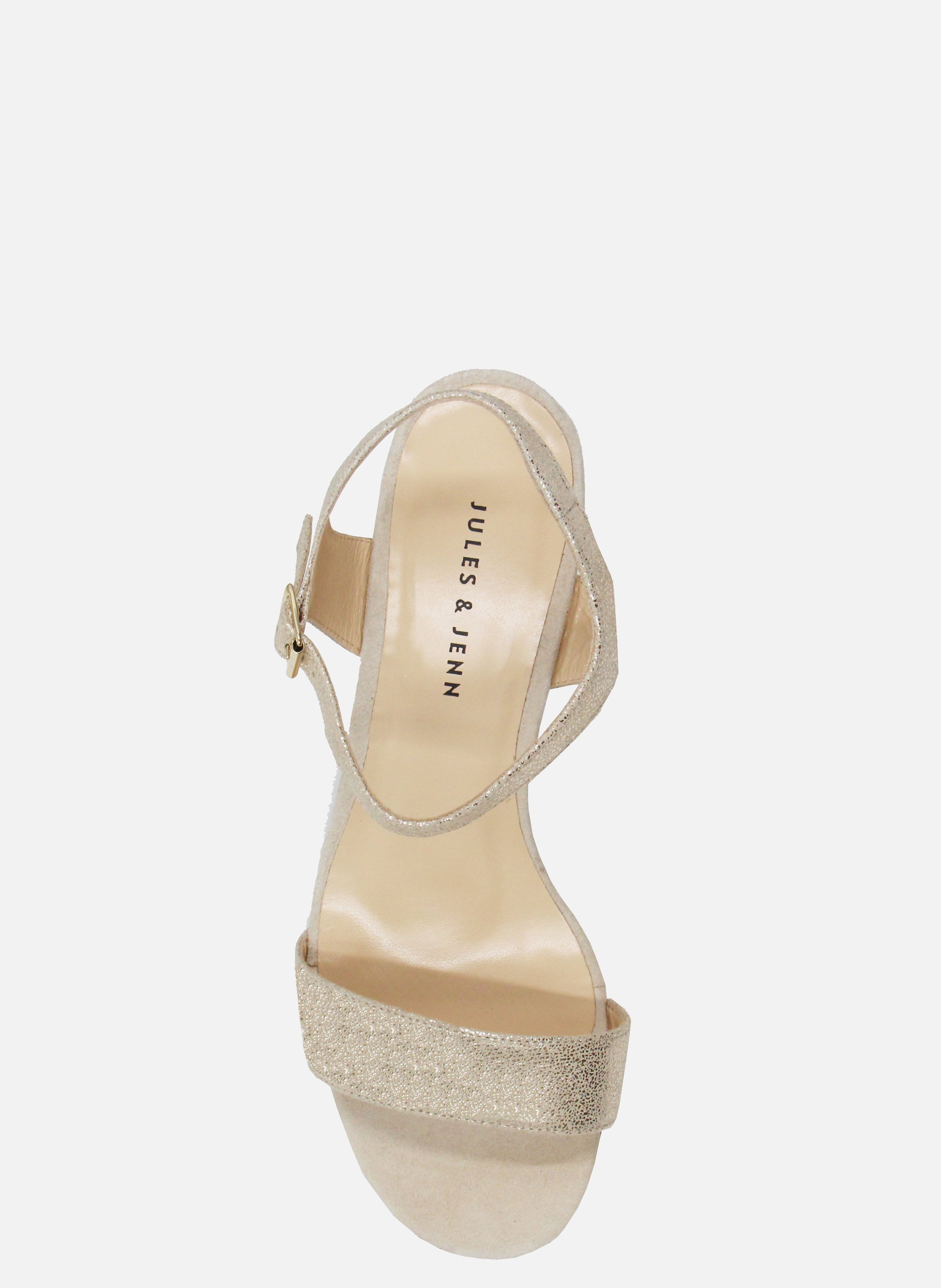 Sandales à talon cuir métalisé JULES & JENN Doré