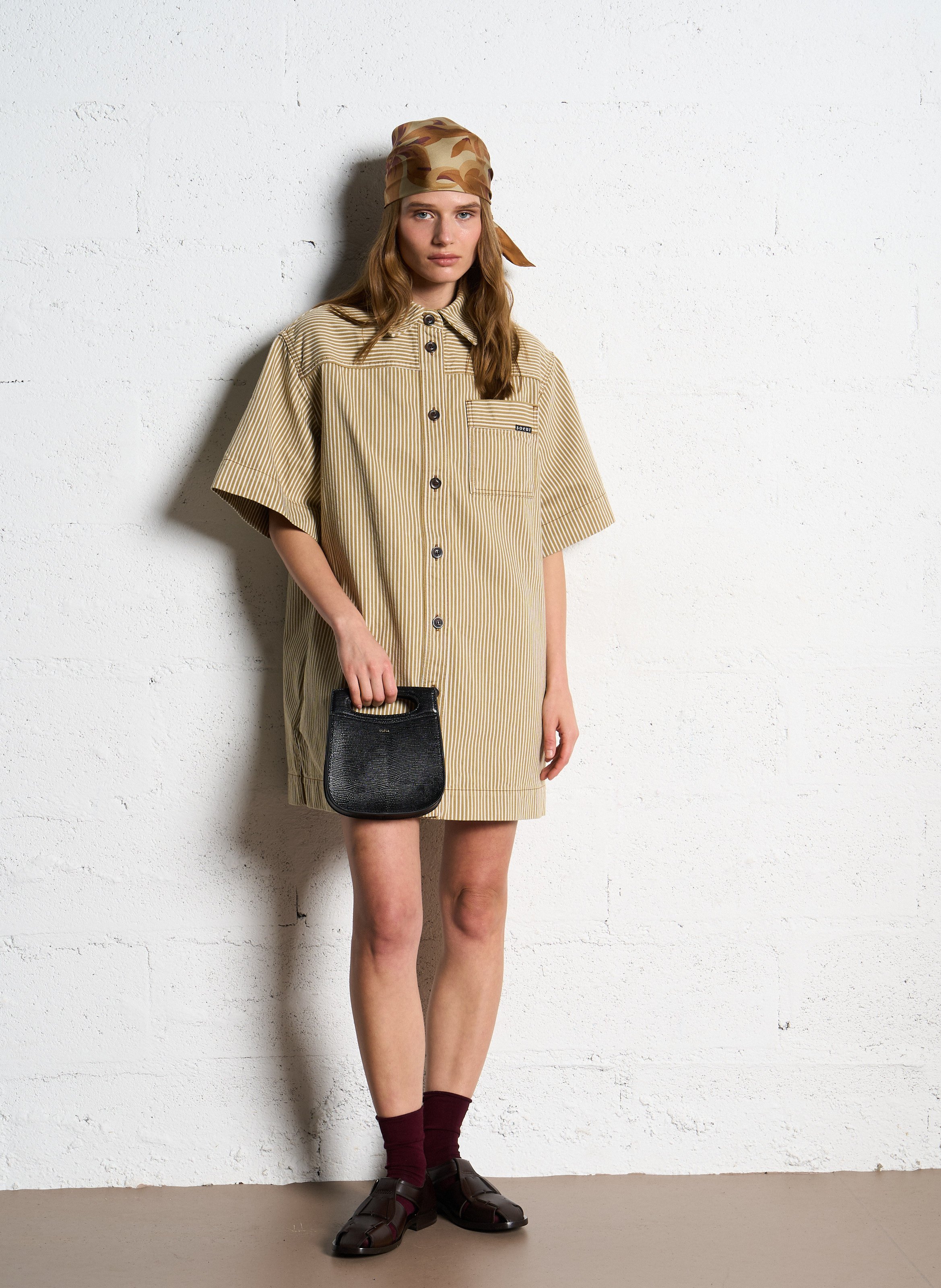 Sac bandoulière en cuir cheri mini SOEUR Noir