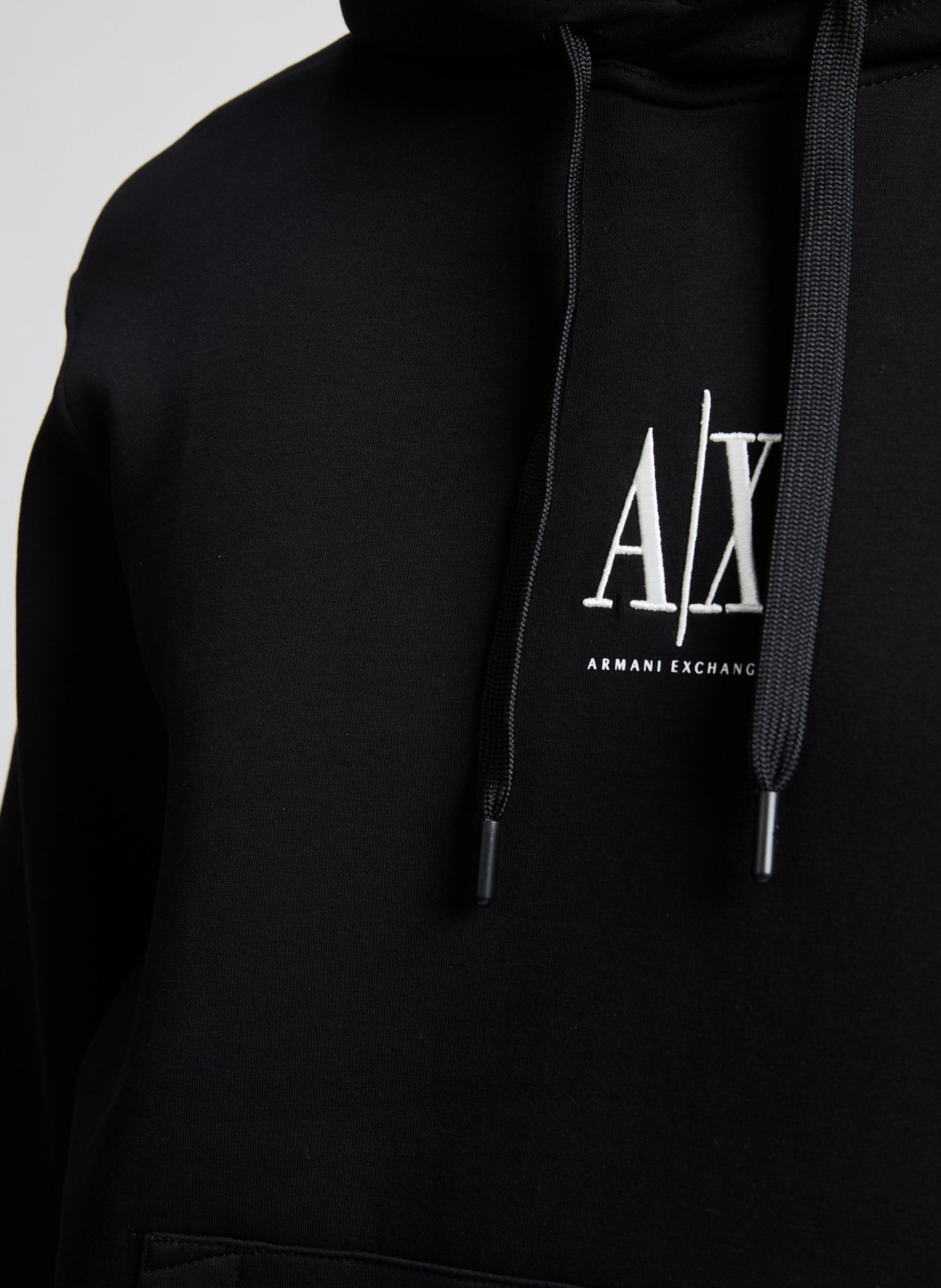 Oversized embroidered hoodie sweatshirt ARMANI EXCHANGE Black