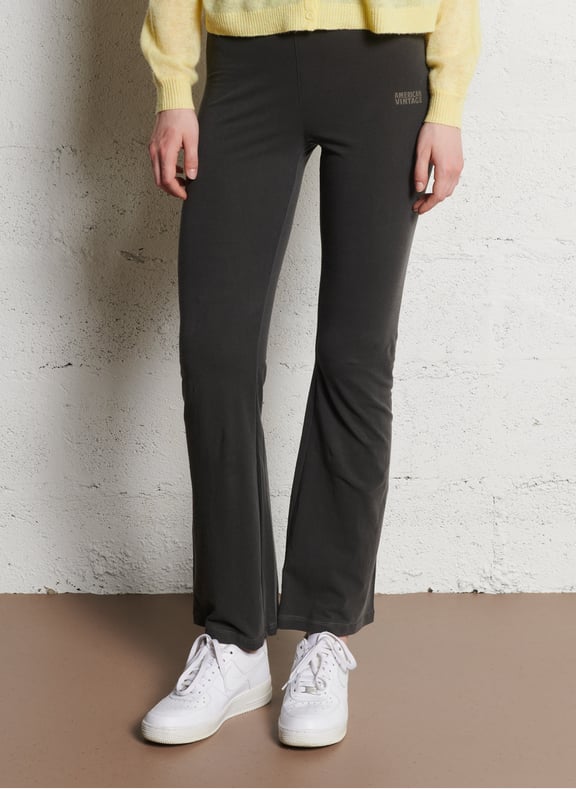 Legging évasé en coton mélangé pymaz Noir by AMERICAN VINTAGE AMERICAN VINTAGE Legging évasé en coton mélangé pymaz Noir