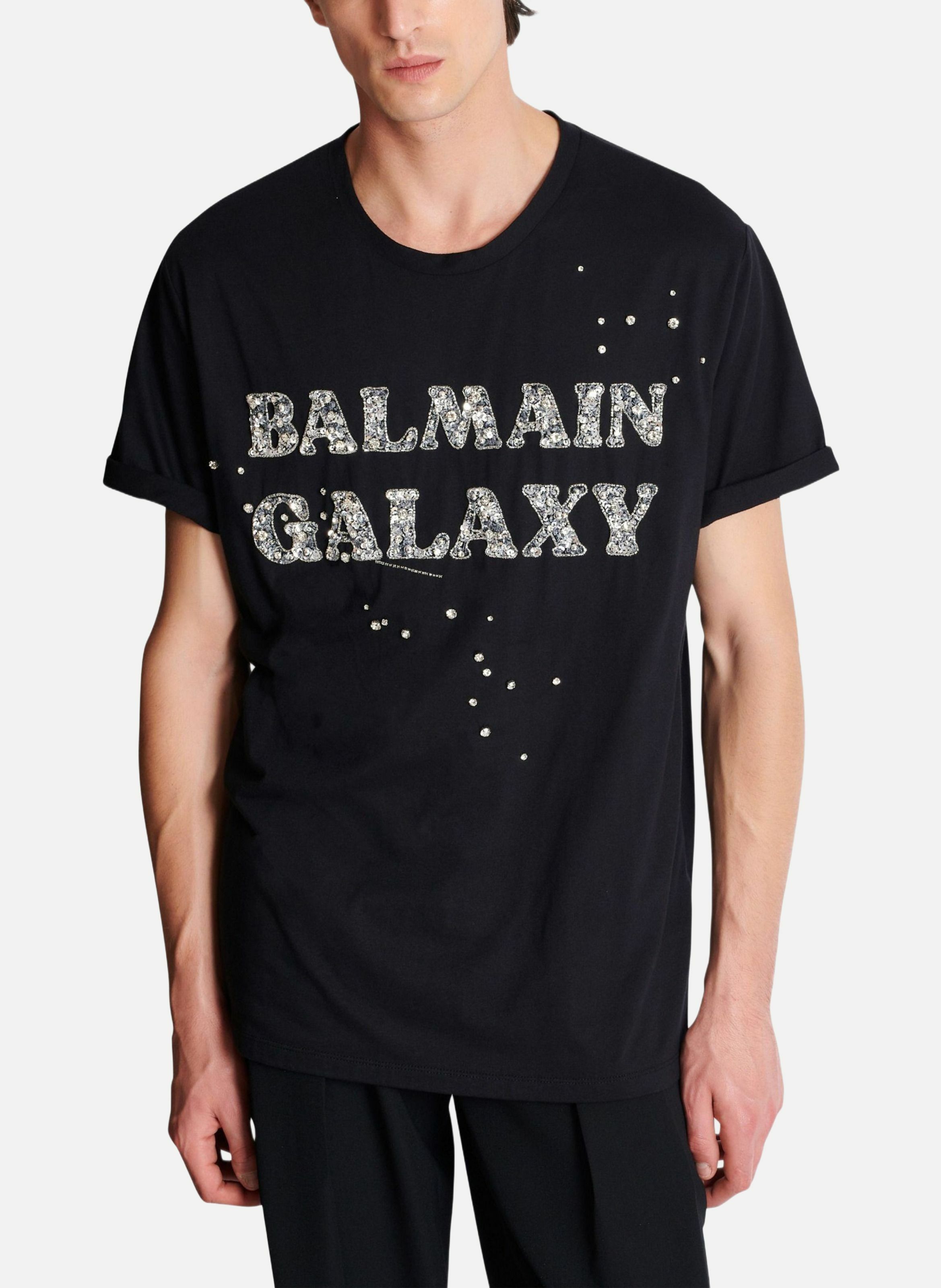 T-shirt brodé balmain galaxy BALMAIN Argent