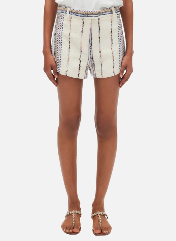 Mini short en tweed à lurex - leticia Beige by PABLO PABLO Mini short en tweed à lurex - leticia Beige